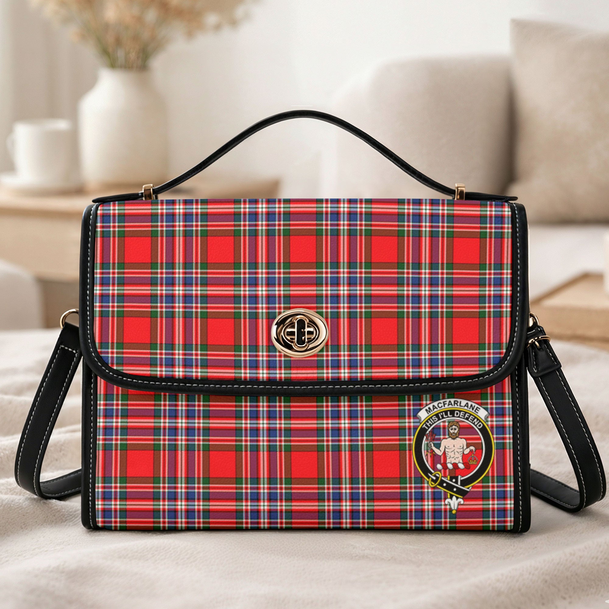 MacFarlane Modern Tartan Crest Satchel Bag