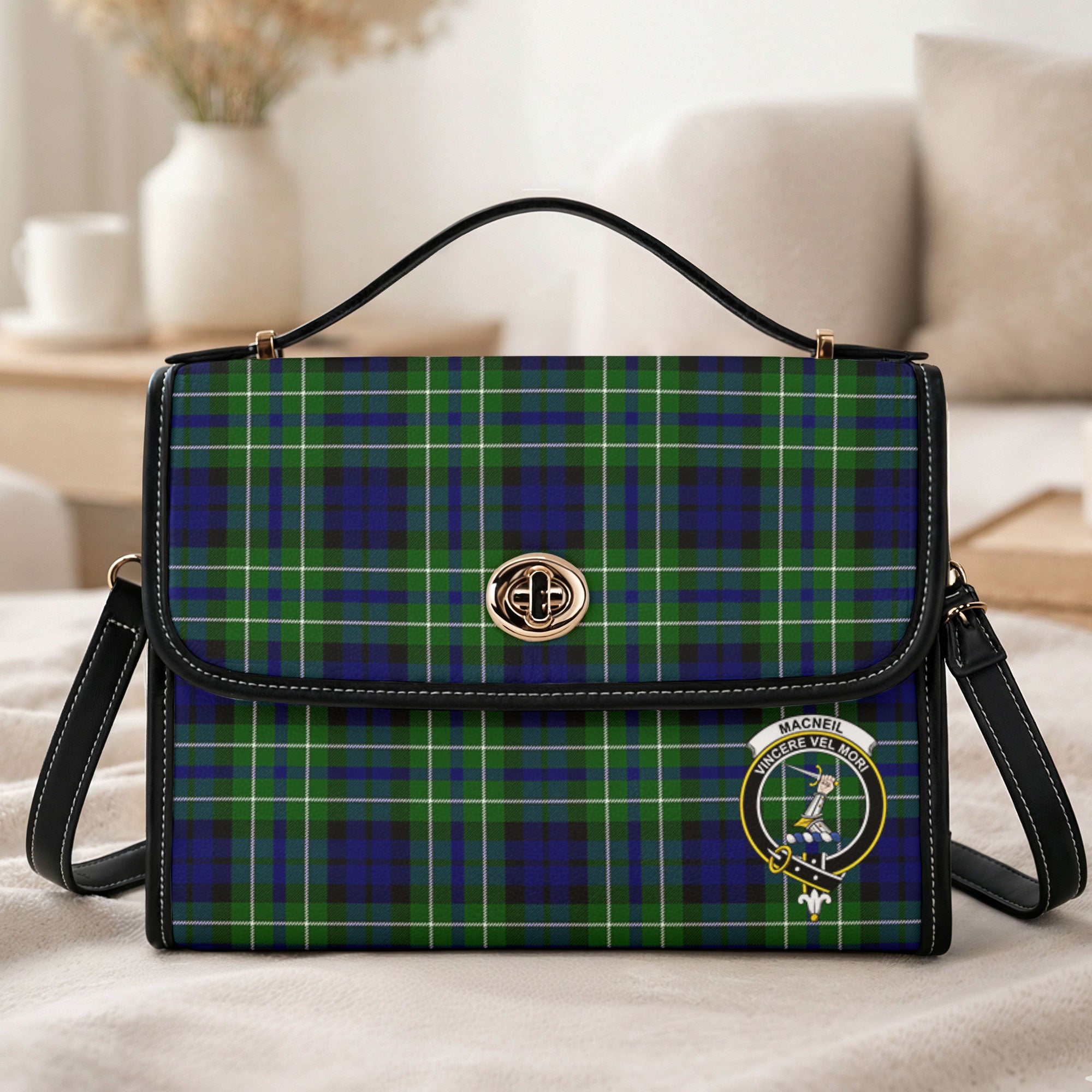 MacNeil of Colonsay Modern Tartan Crest Satchel Bag