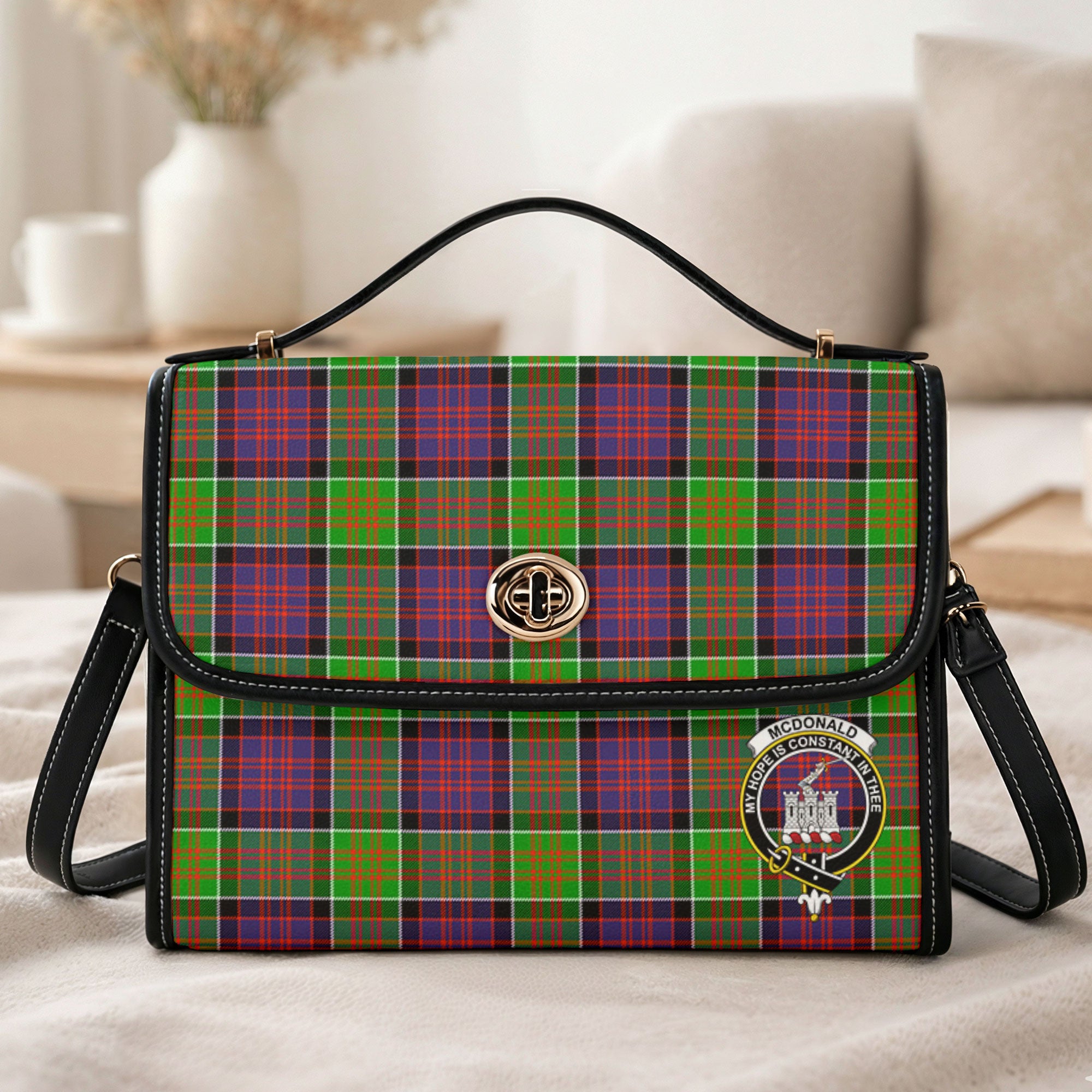 McDonald (Clan Ranald) Tartan Crest Satchel Bag