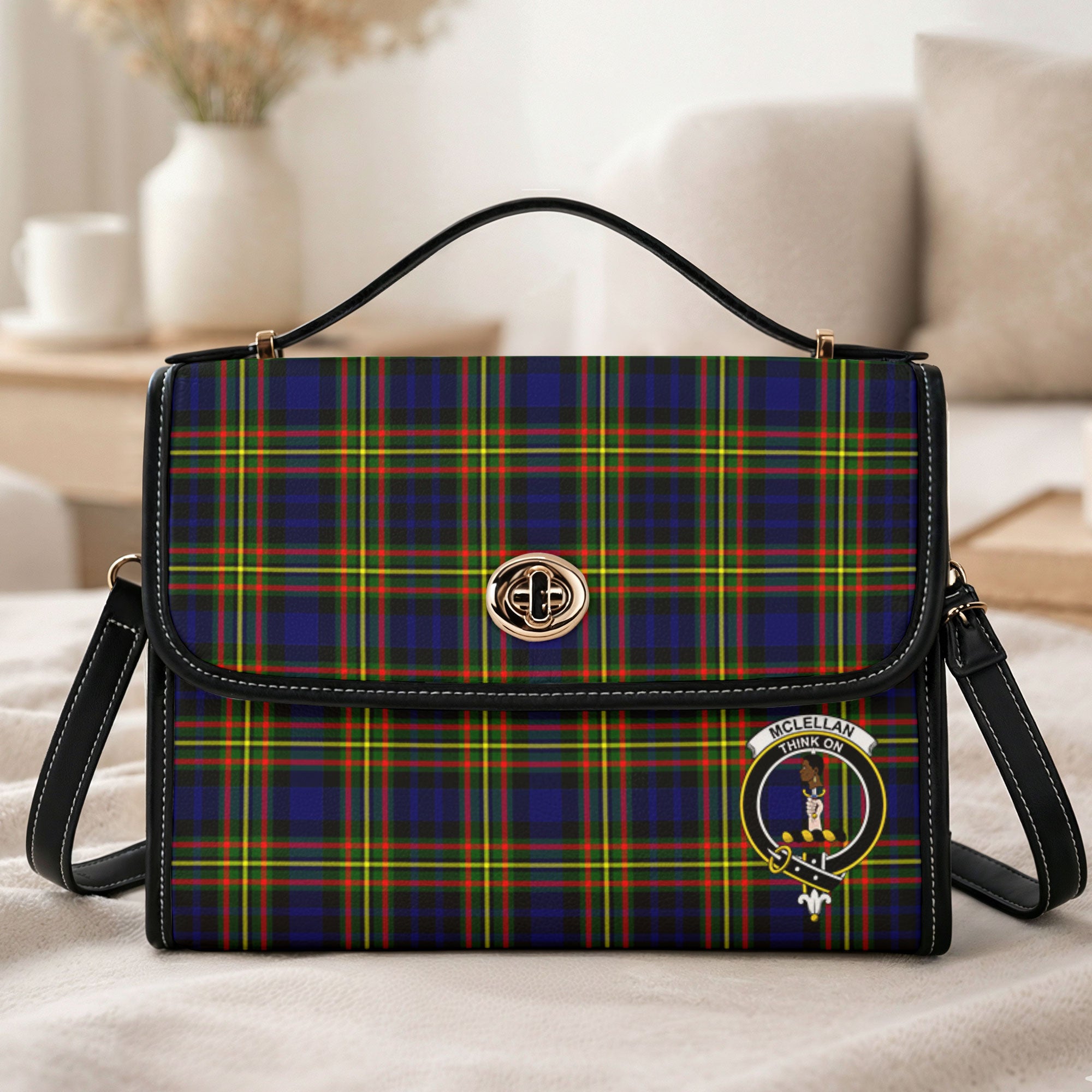 McLellan Modern Tartan Crest Satchel Bag