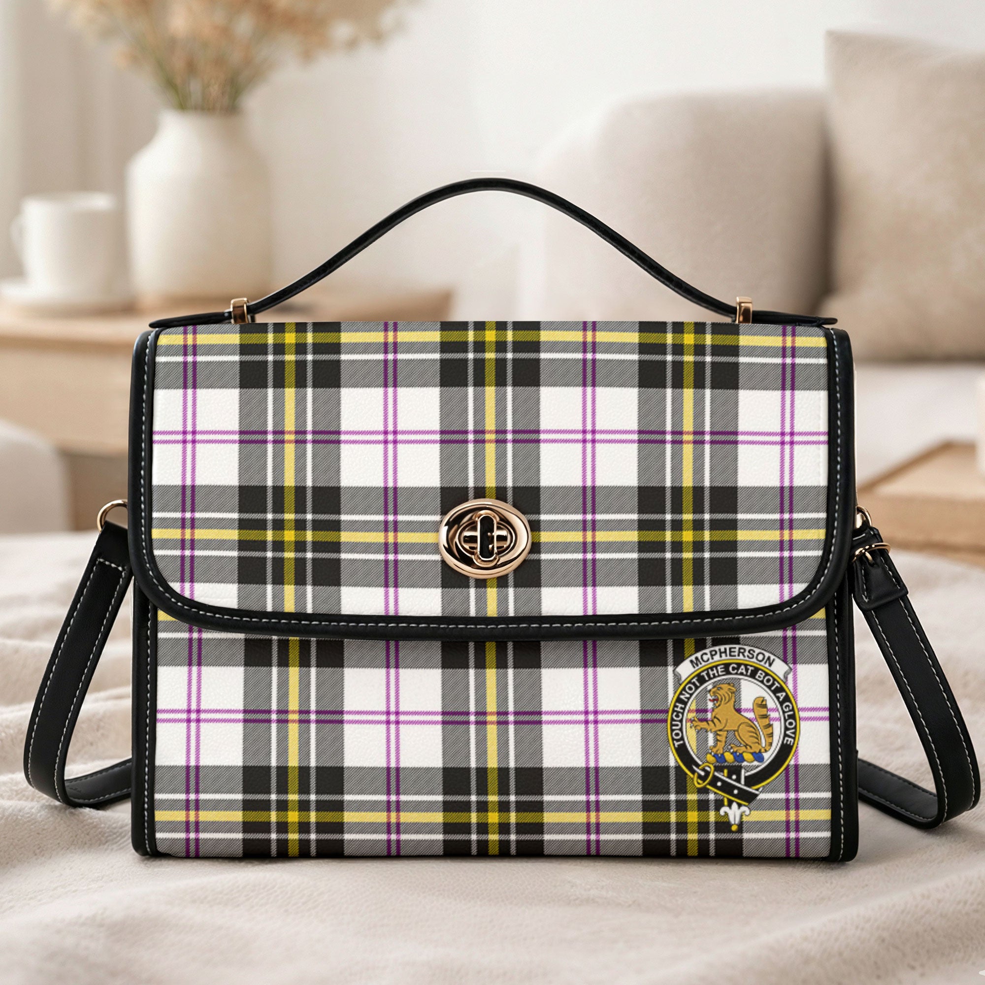 McPherson Dress Modern Tartan Crest Satchel Bag