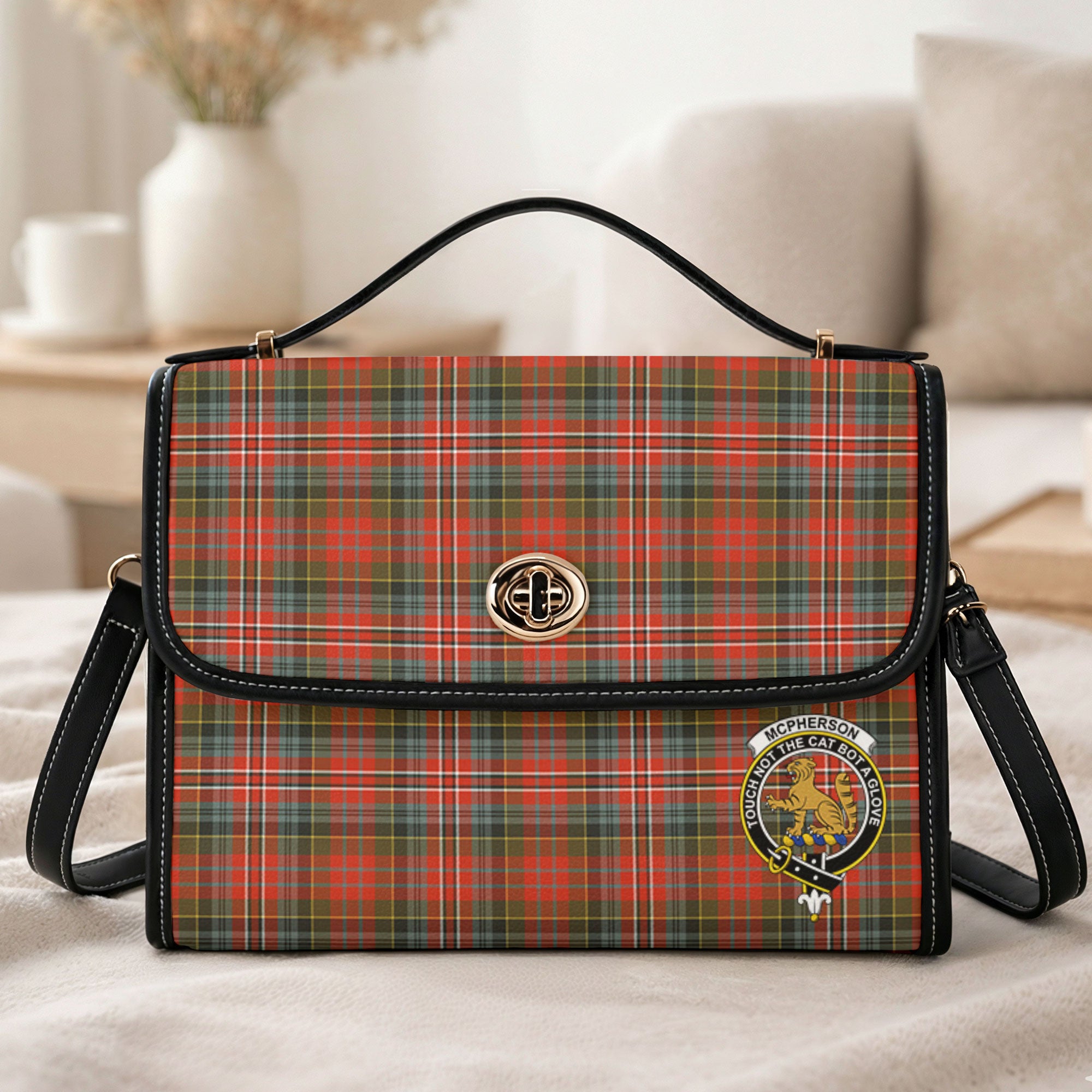 McPherson Weathered Tartan Crest Satchel Bag