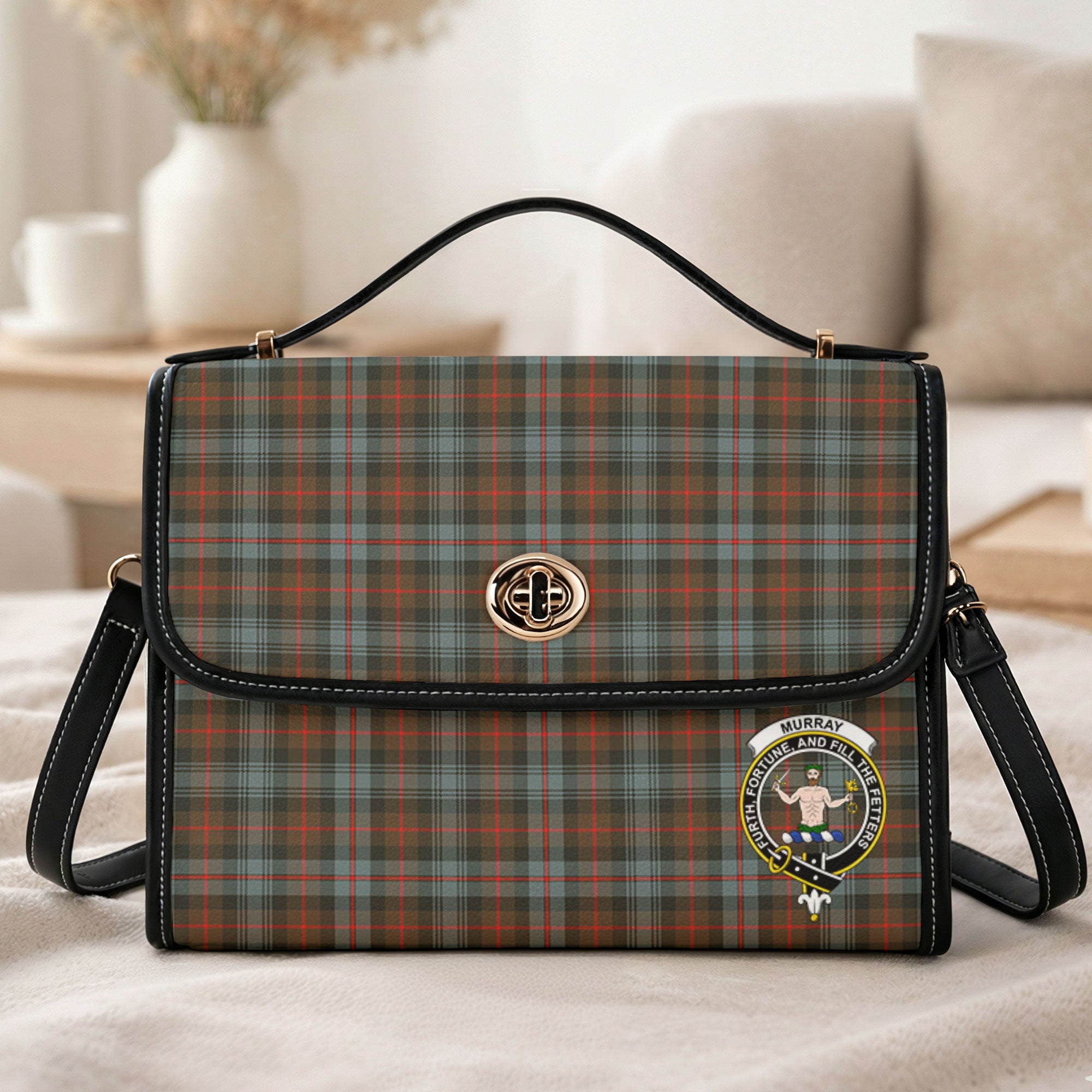 Murray of Atholl Weathered Tartan Crest Satchel Bag
