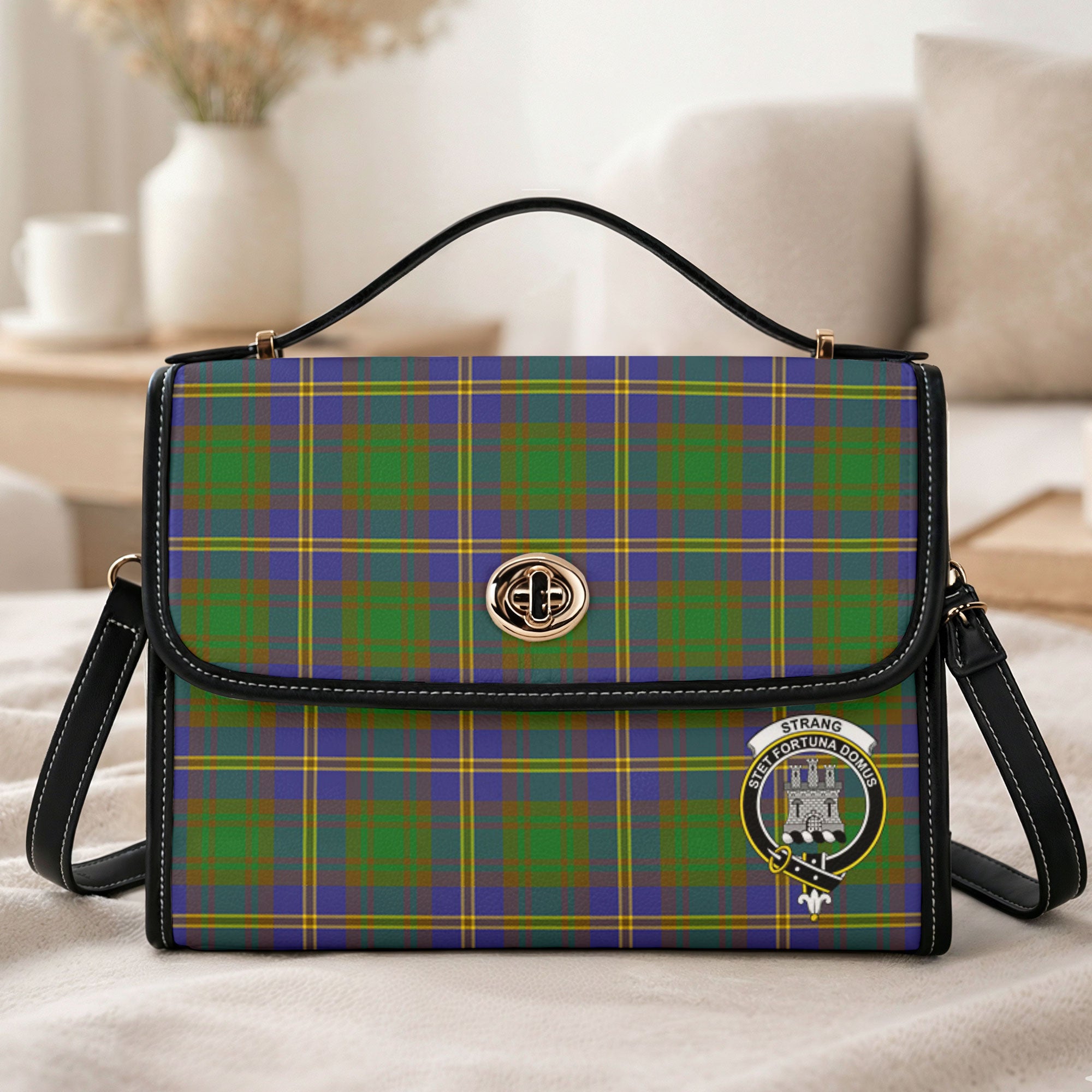 Strang (or Strange) Tartan Crest Satchel Bag