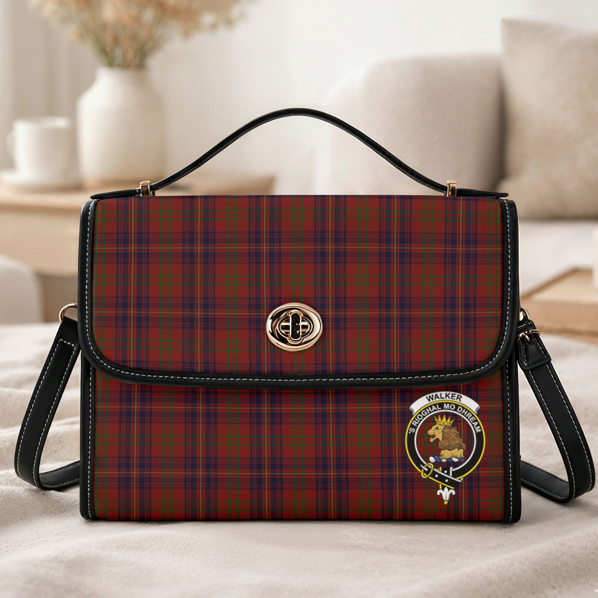 Walker Tartan Crest Satchel Bag