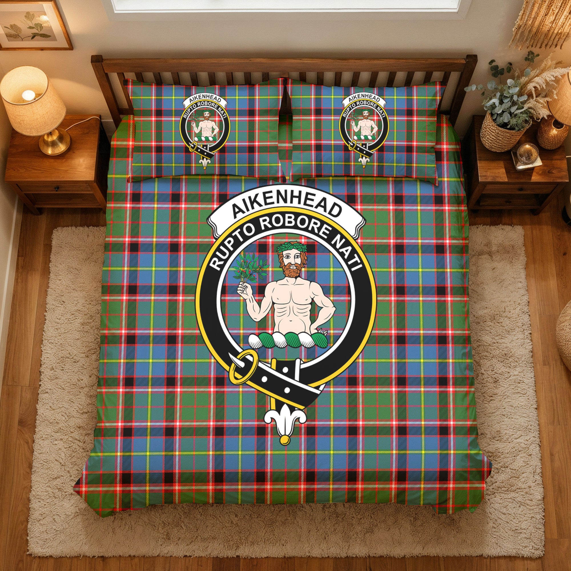 Aikenhead Tartan Crest Bedding Set