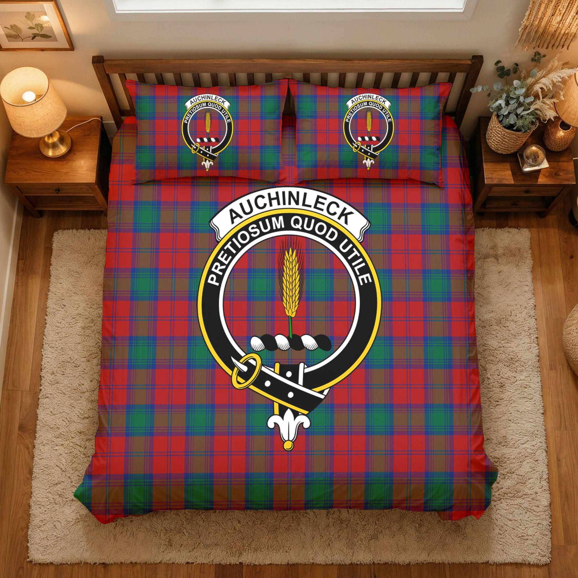 Auchinleck Tartan Crest Bedding Set