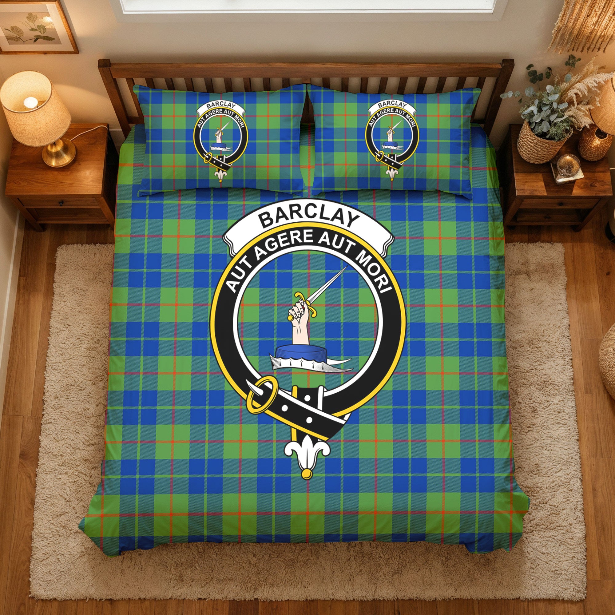 Barclay Hunting Ancient Tartan Crest Bedding Set