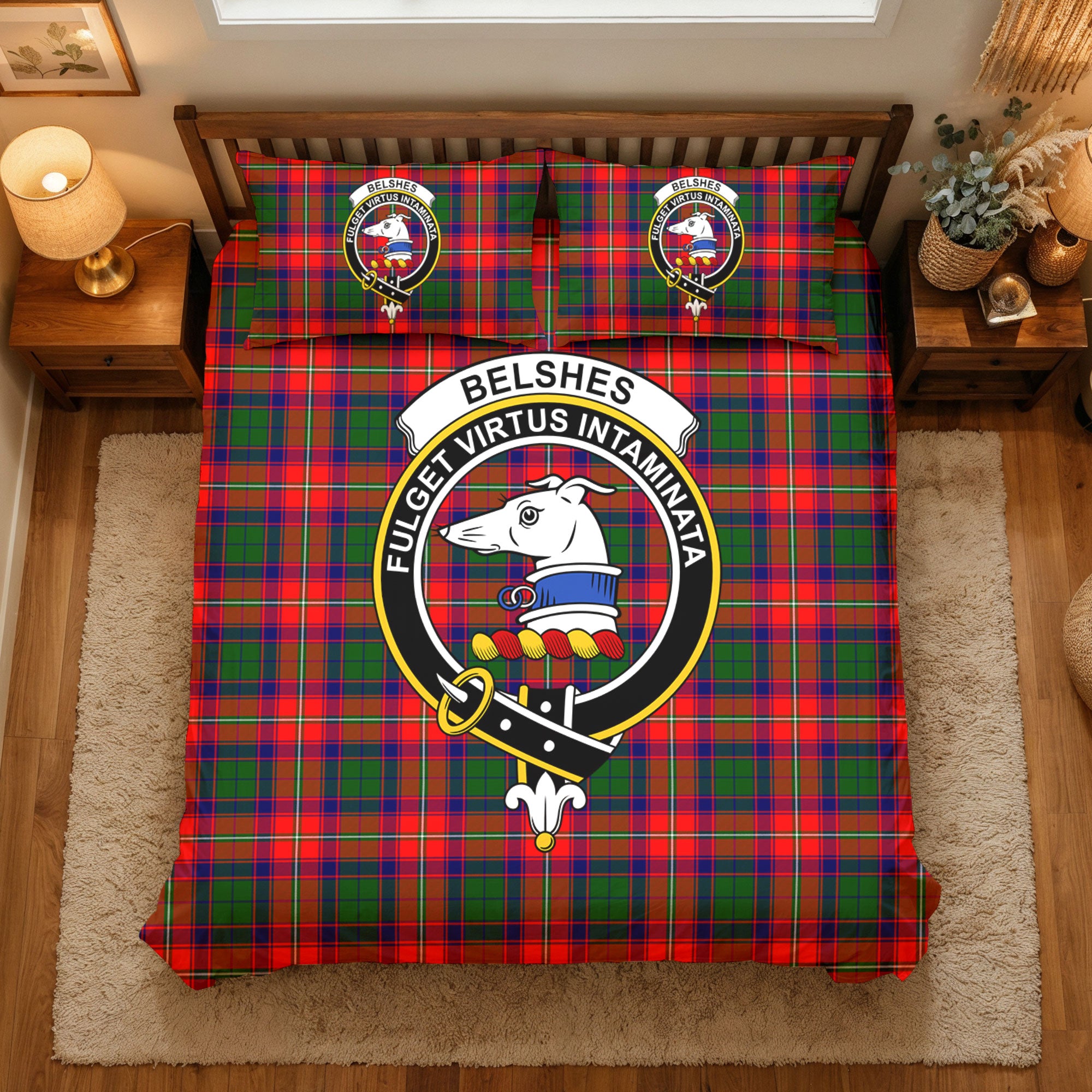 Belshes Tartan Crest Bedding Set