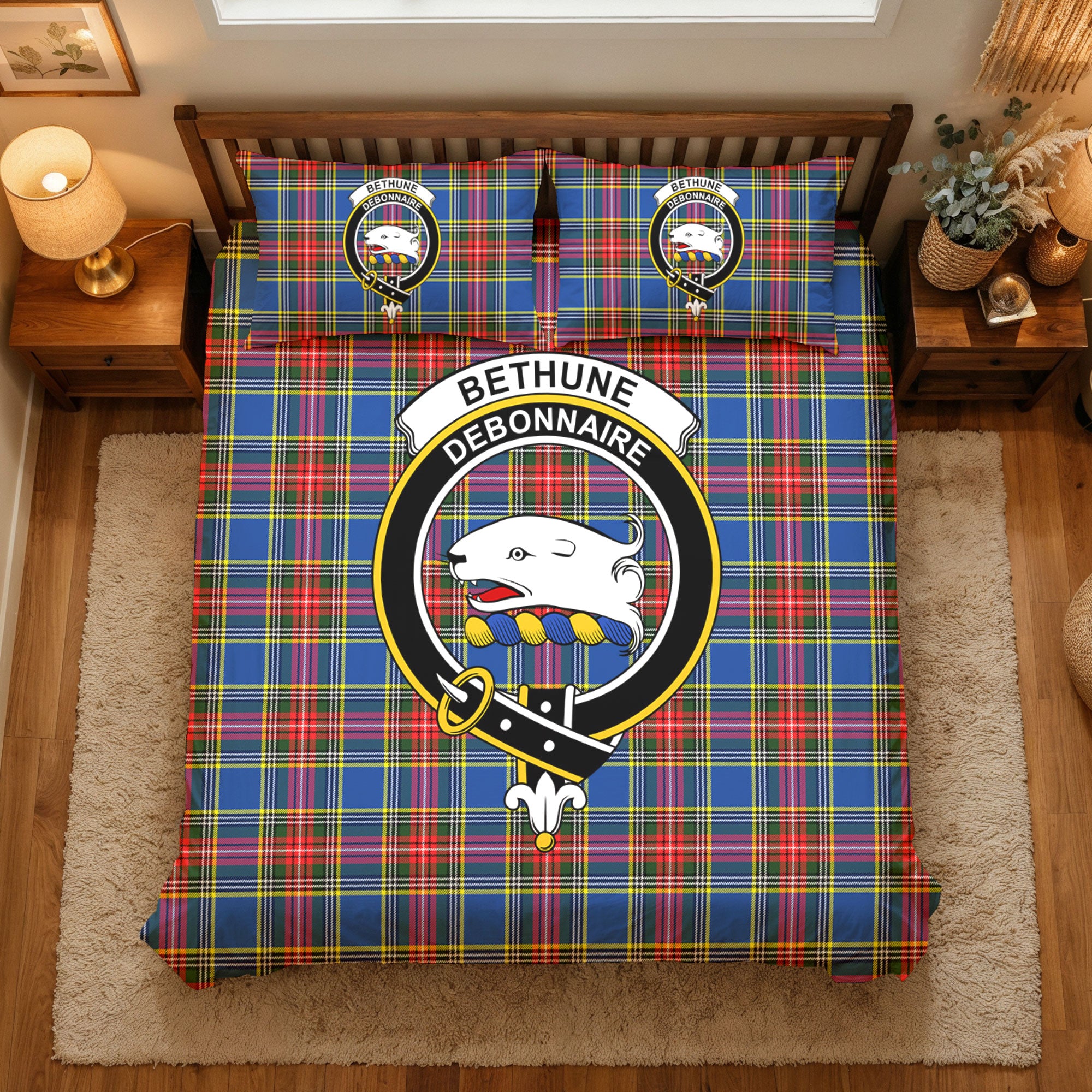 Bethune Modern Tartan Crest Bedding Set