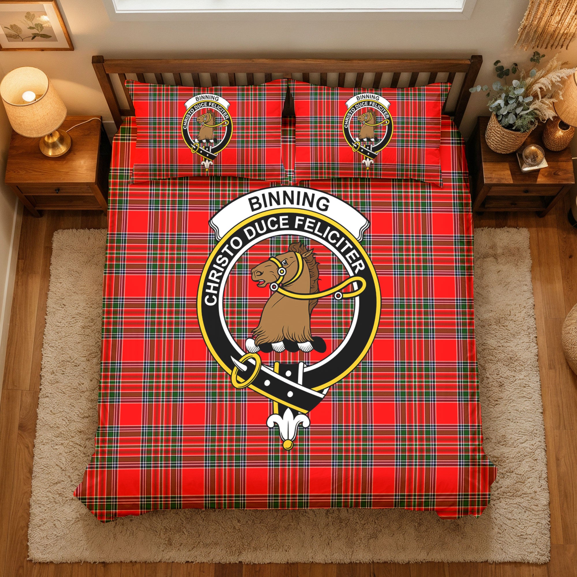 Binning (of Wallifoord) Tartan Crest Bedding Set