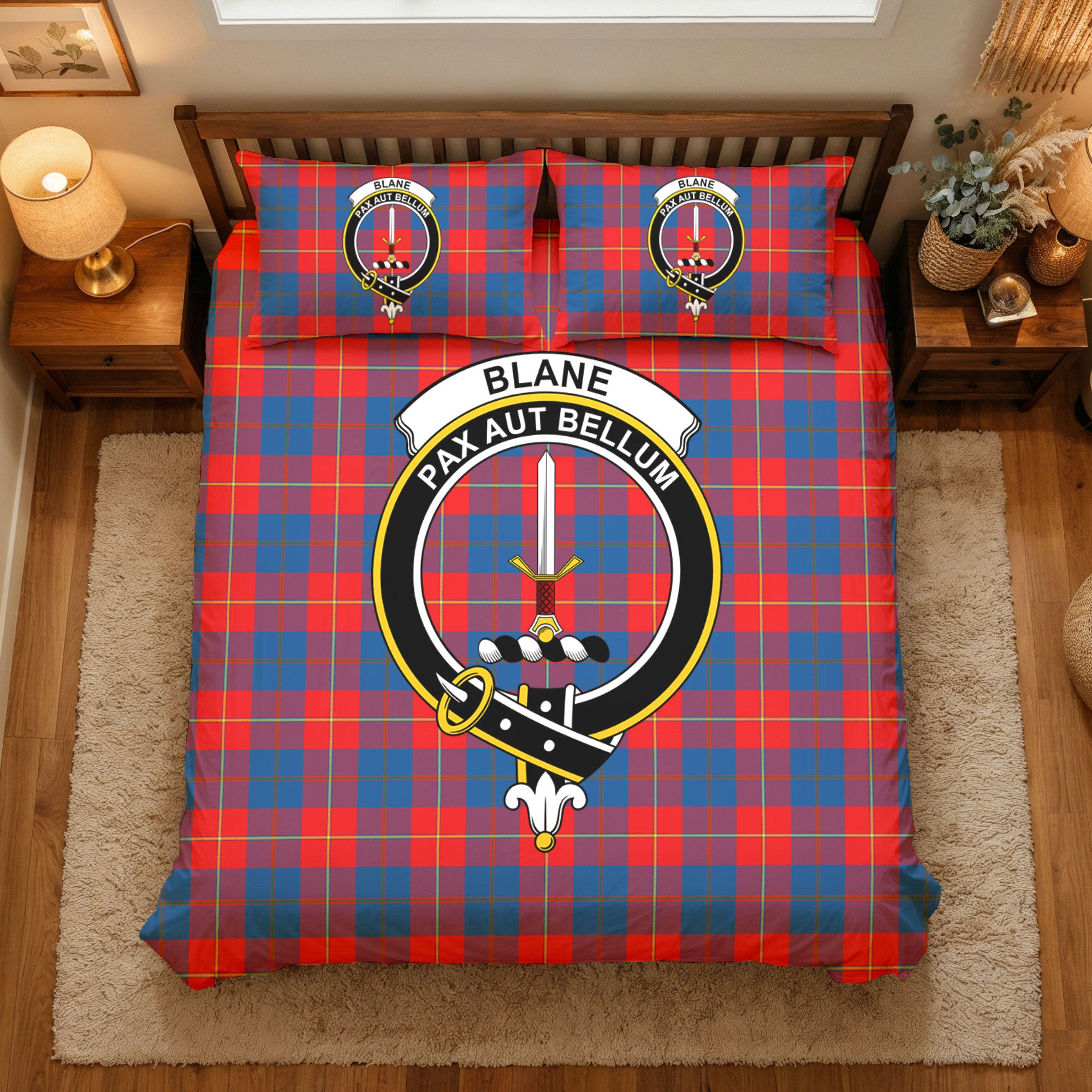 Blane Tartan Crest Bedding Set