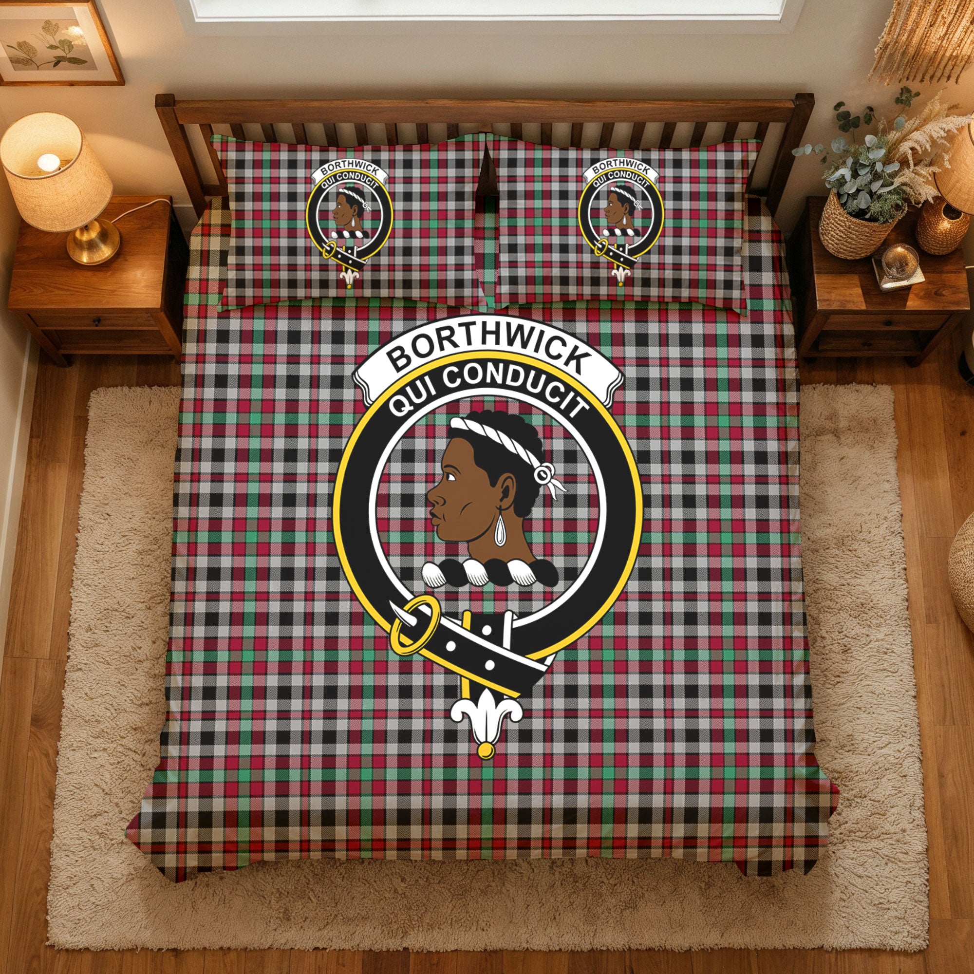 Borthwick Ancient Tartan Crest Bedding Set