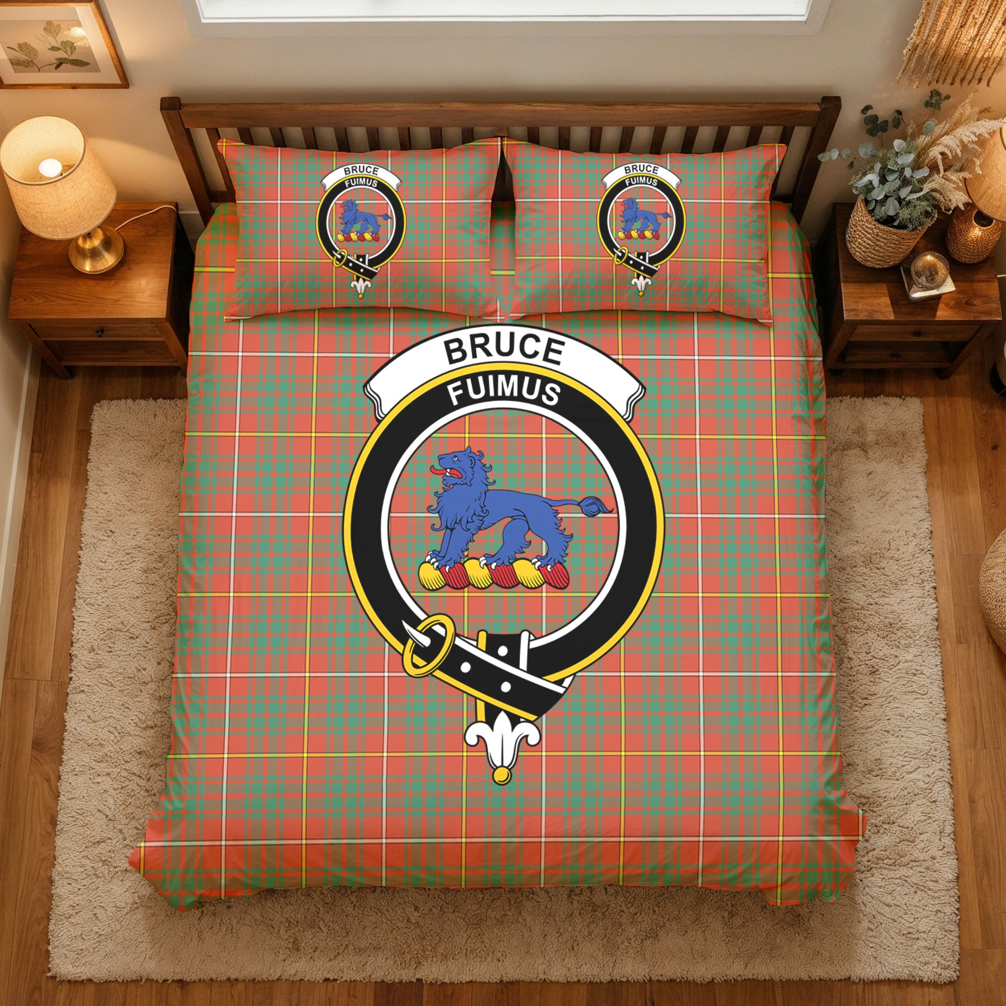 Bruce Ancient Tartan Crest Bedding Set
