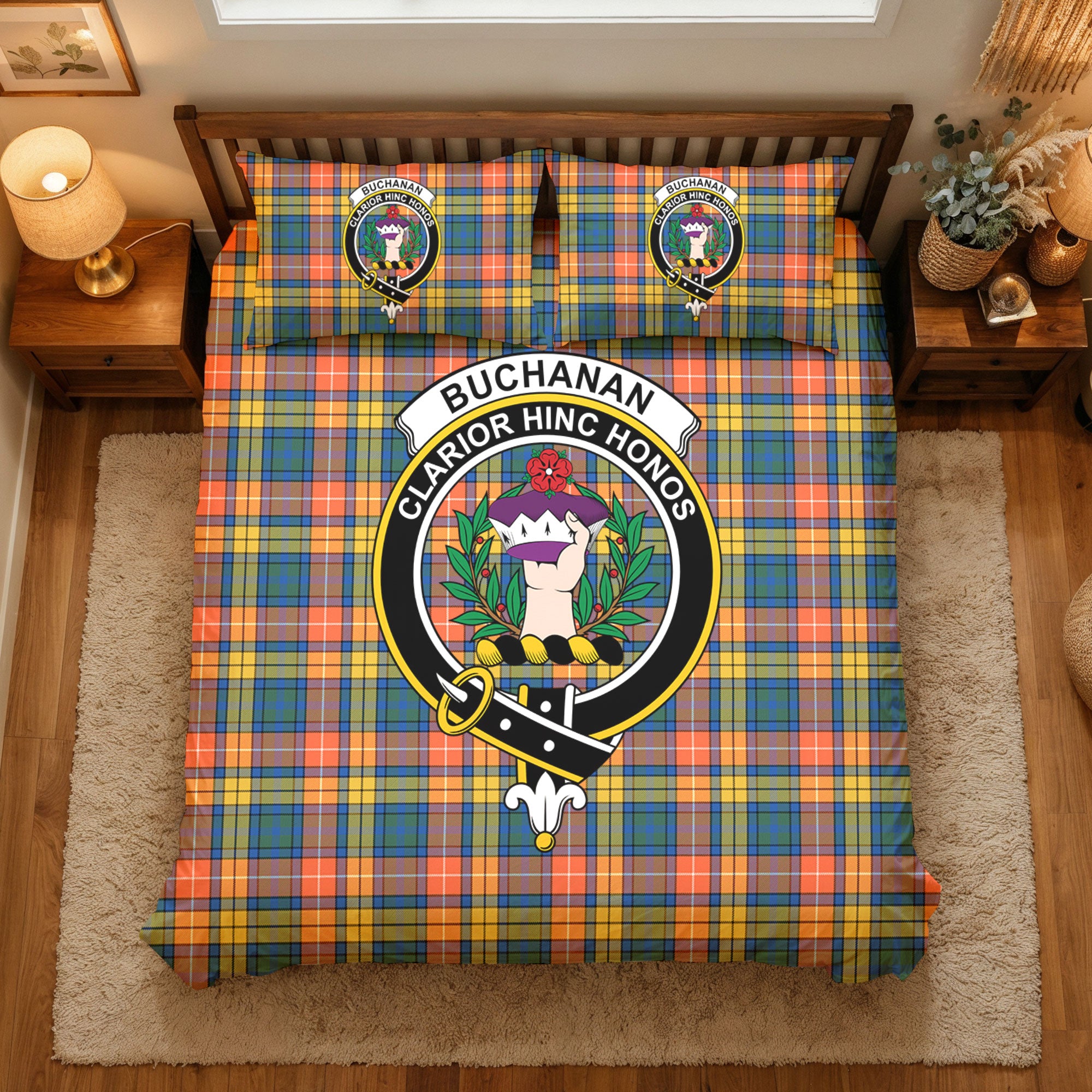 Buchanan Ancient Tartan Crest Bedding Set