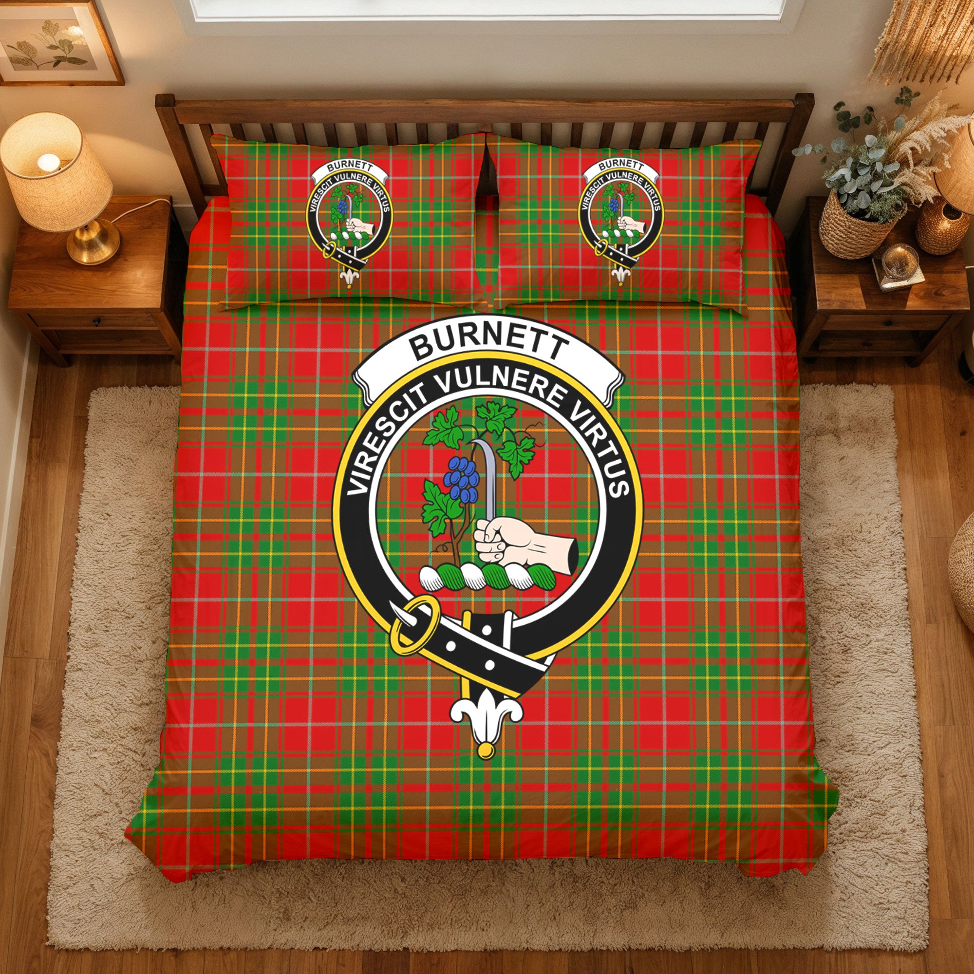Burnett Ancient Tartan Crest Bedding Set
