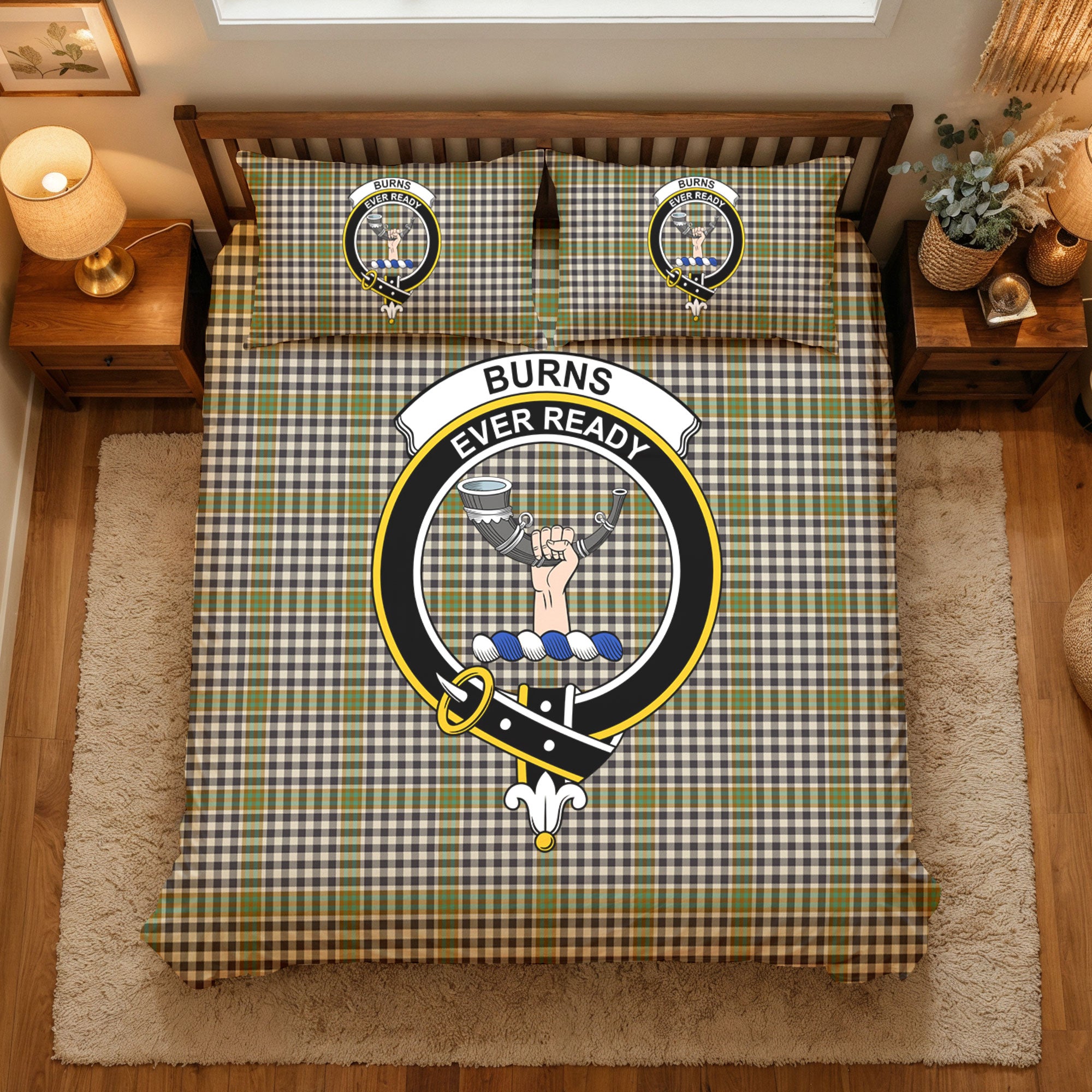 Burns Check Tartan Crest Bedding Set