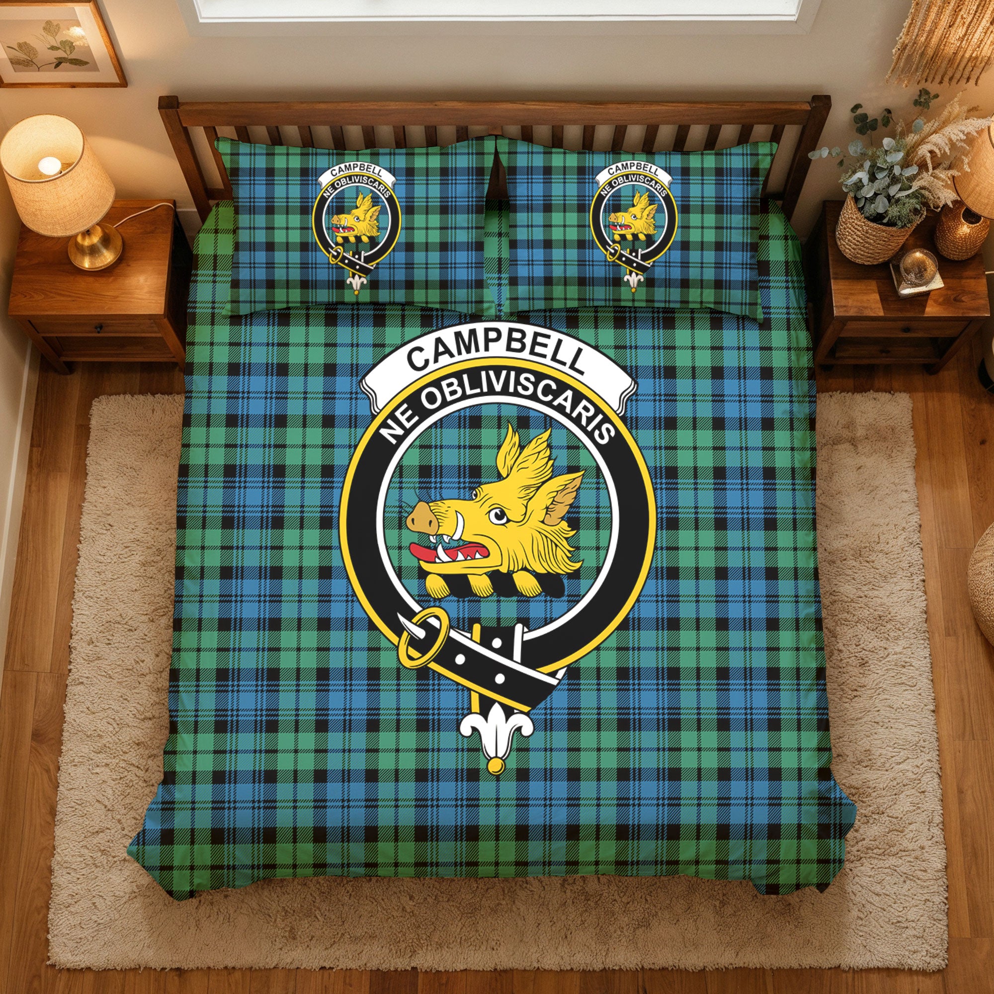 Campbell Ancient 01 Tartan Crest Bedding Set