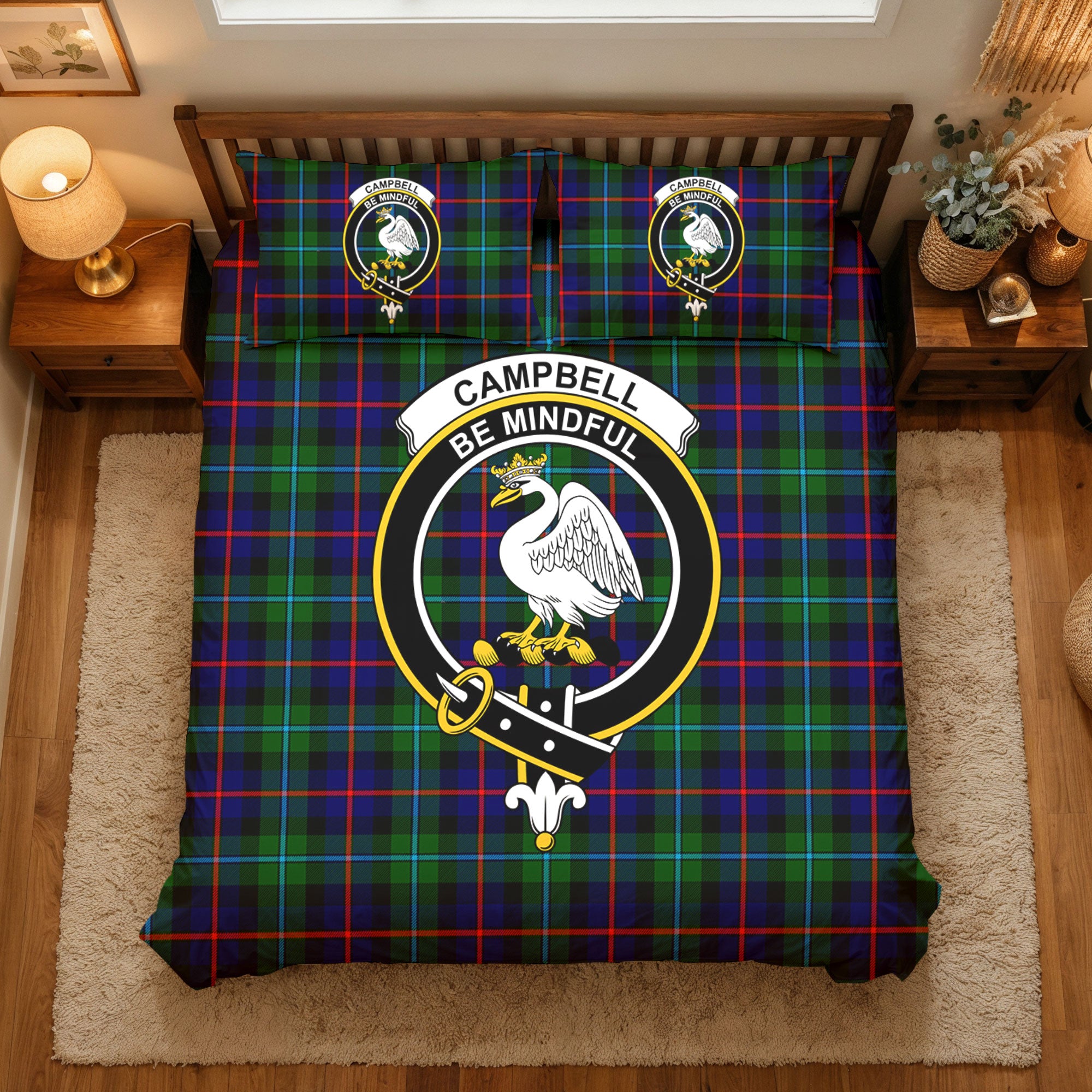 Campbell of Cawdor Modern Tartan Crest Bedding Set