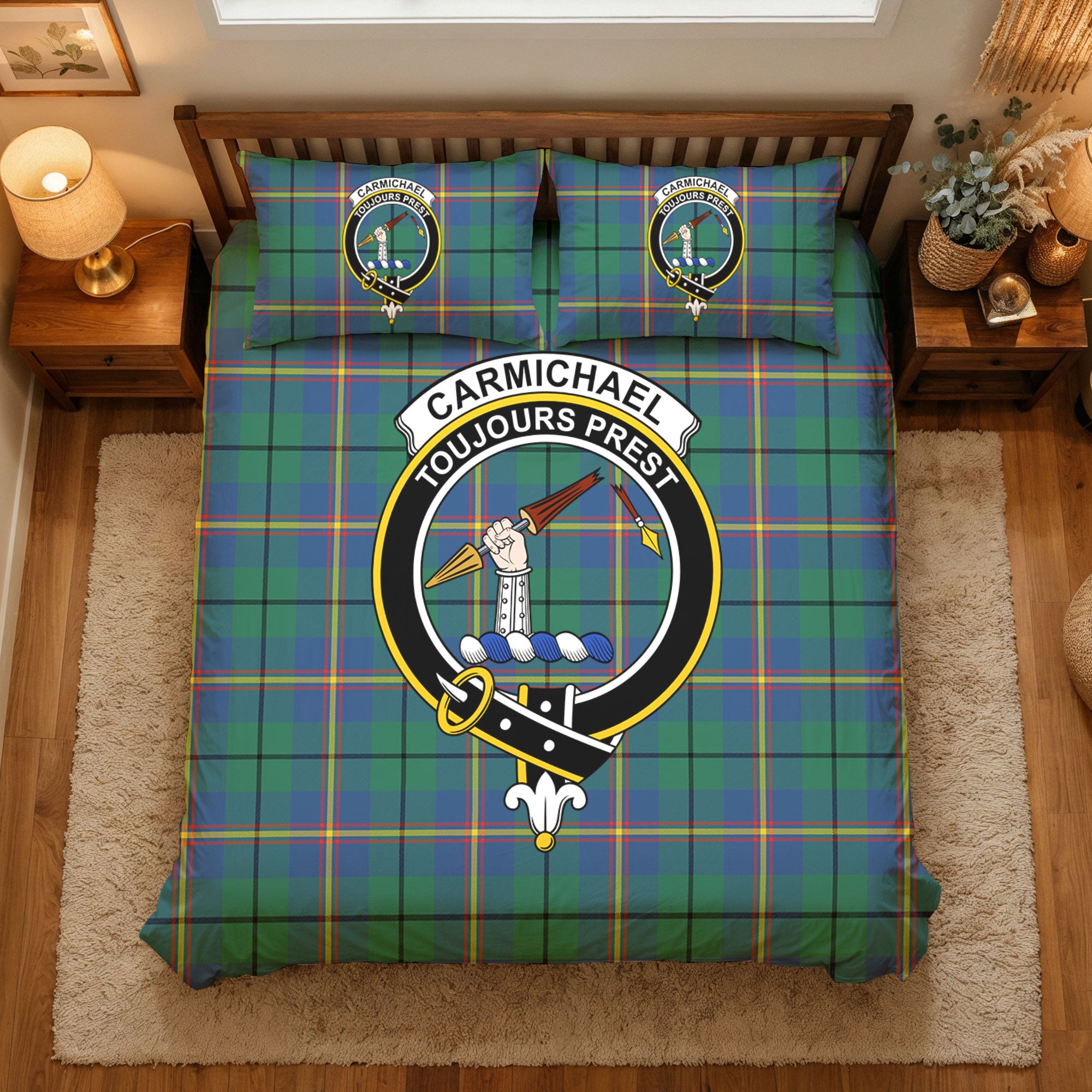 Carmichael Ancient Tartan Crest Bedding Set