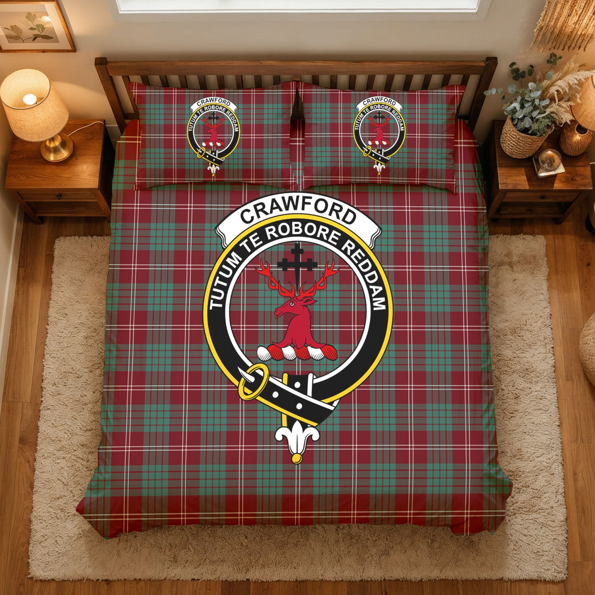 Crawford Modern Tartan Crest Bedding Set