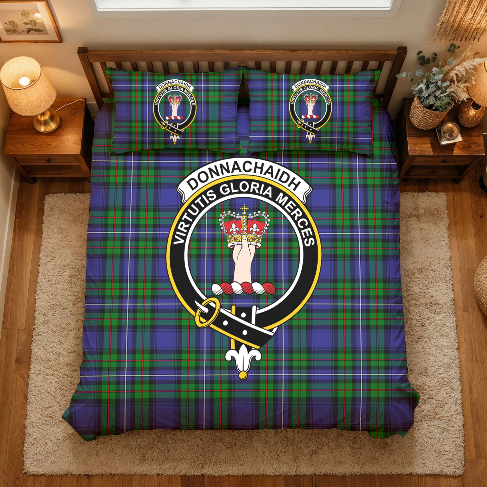 Donnachaidh Tartan Crest Bedding Set
