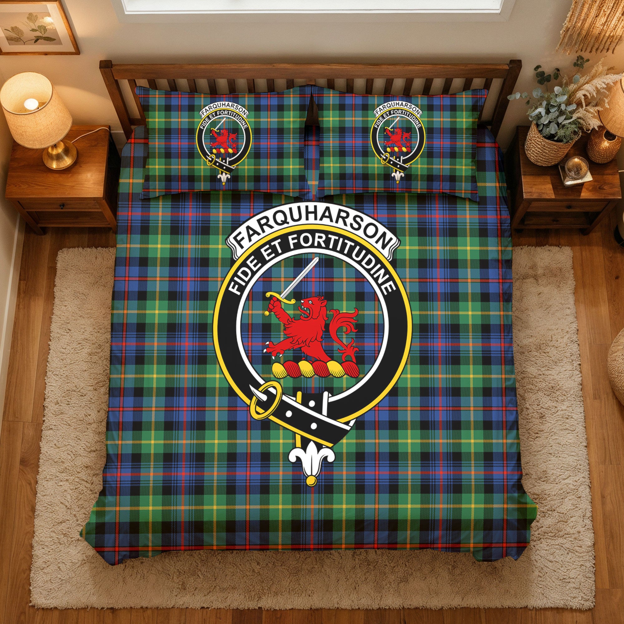 Farquharson Ancient Tartan Crest Bedding Set