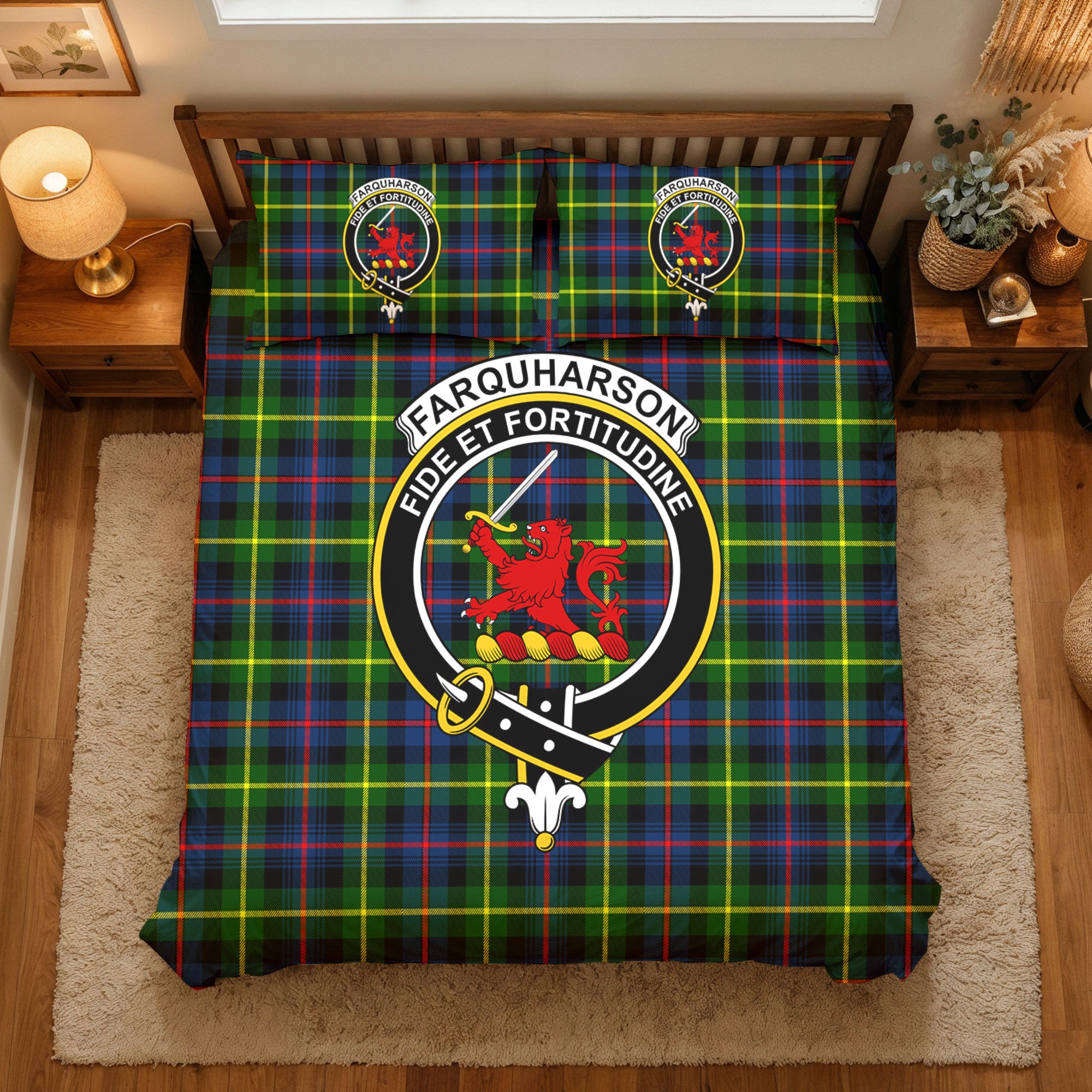 Farquharson Modern Tartan Crest Bedding Set