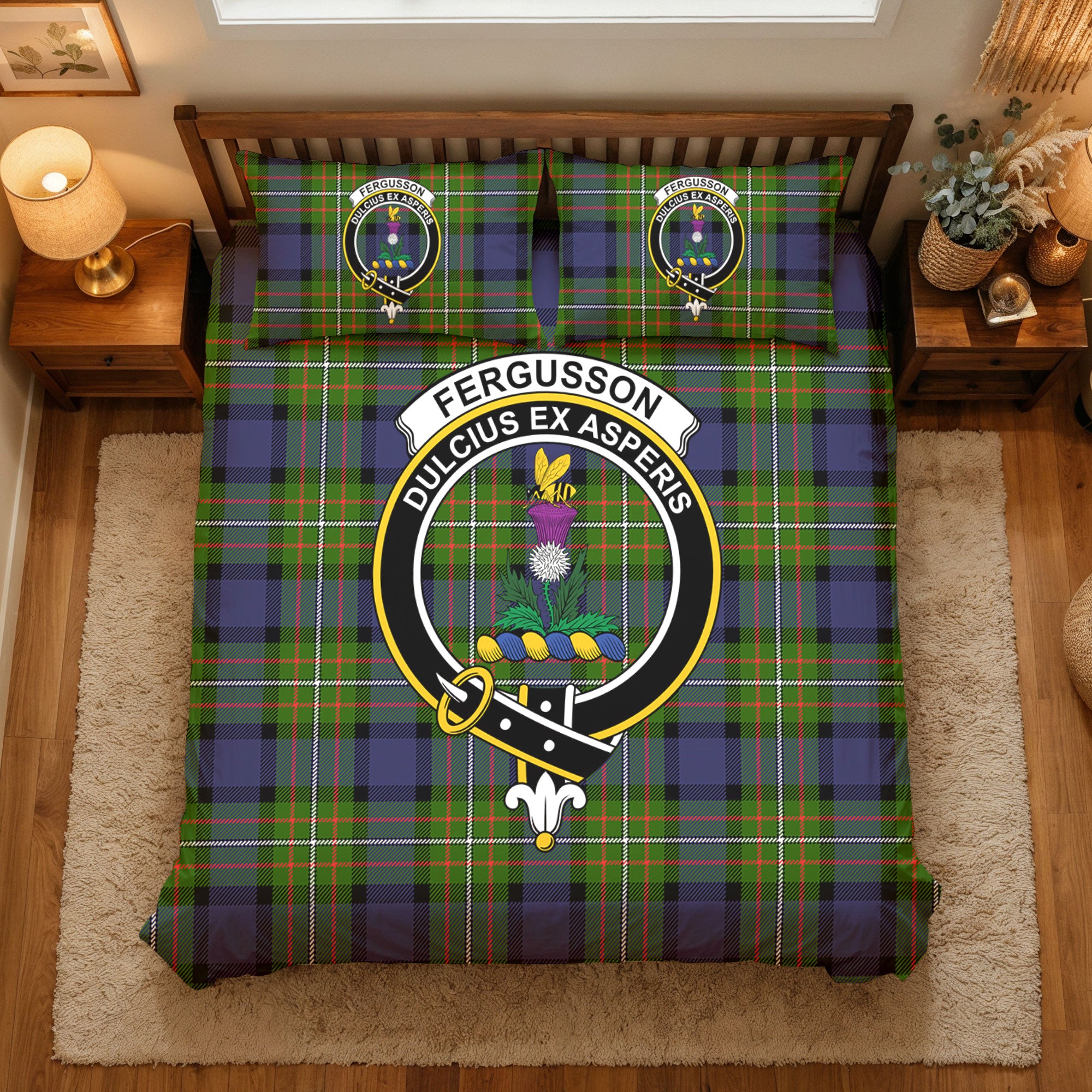 Fergusson Modern Tartan Crest Bedding Set