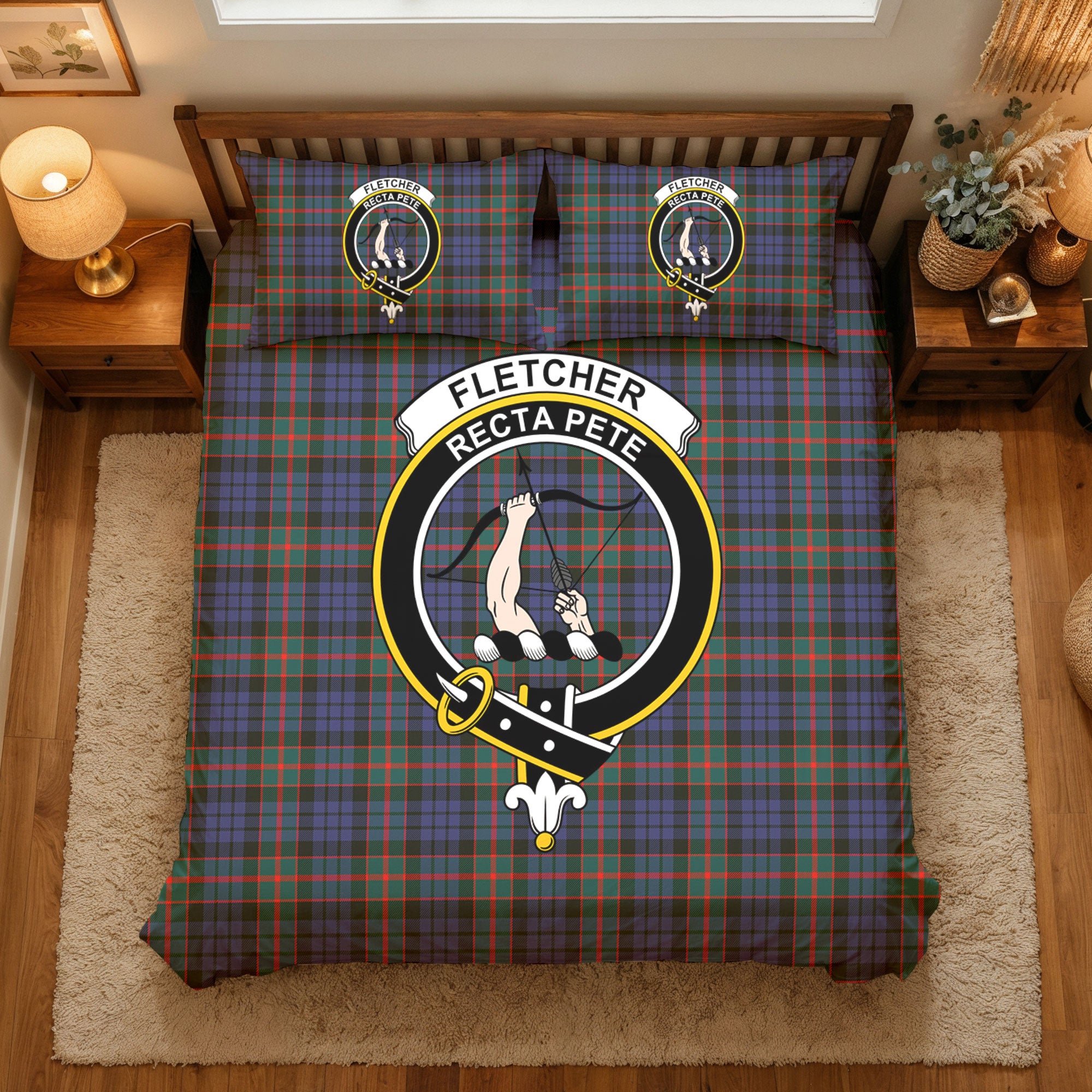 Fletcher of Dunans Tartan Crest Bedding Set
