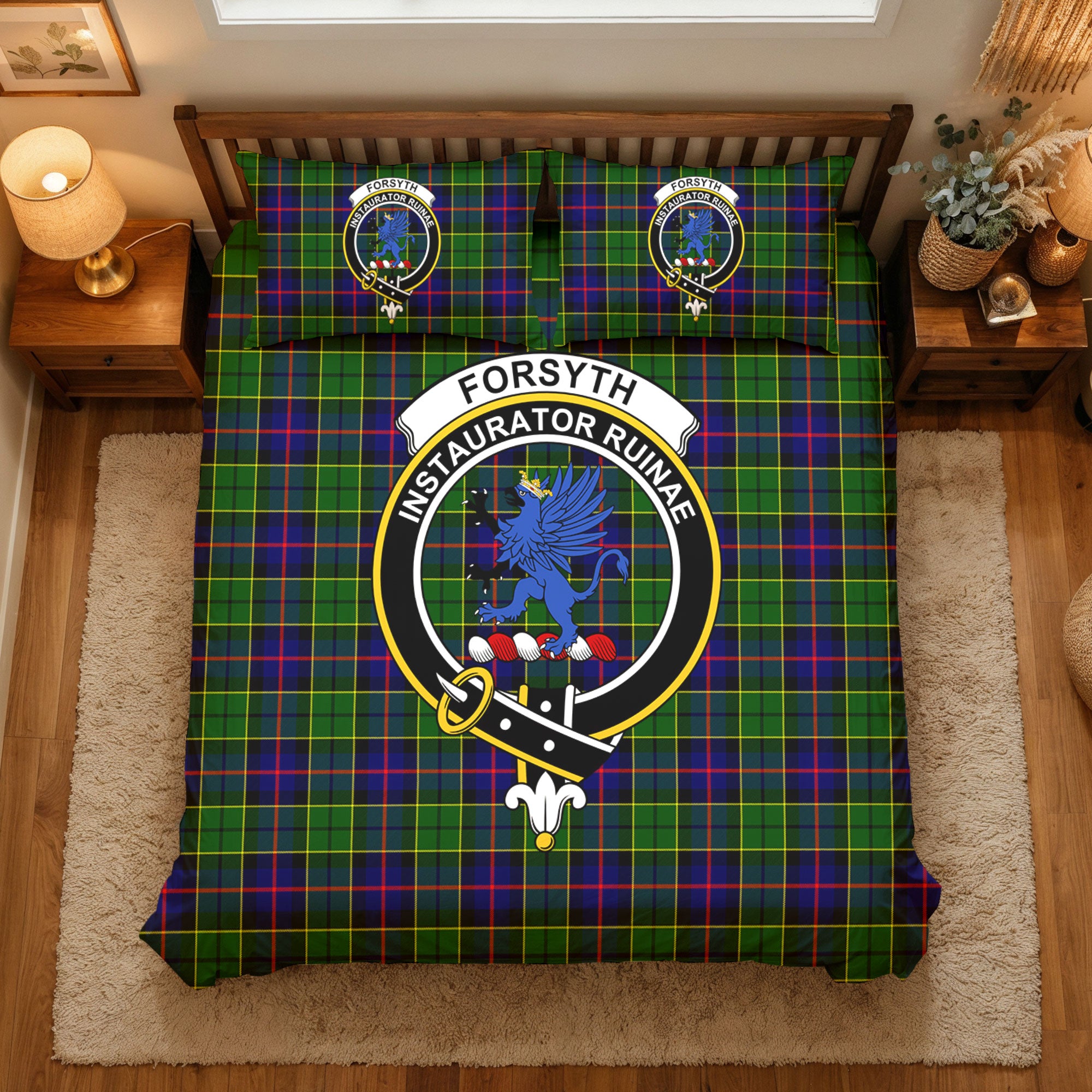 Forsyth Modern Tartan Crest Bedding Set