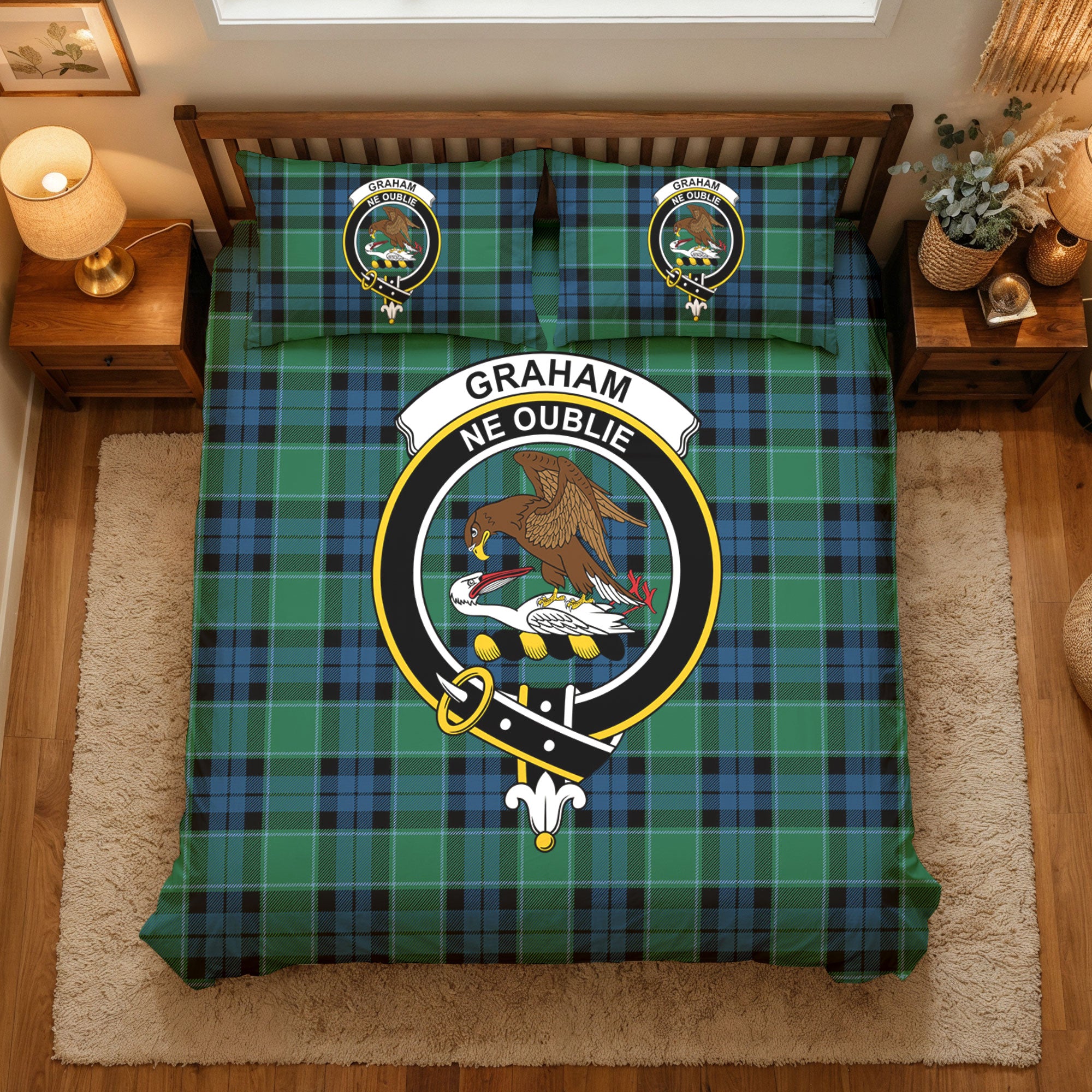 Graham of Menteith Ancient Tartan Crest Bedding Set