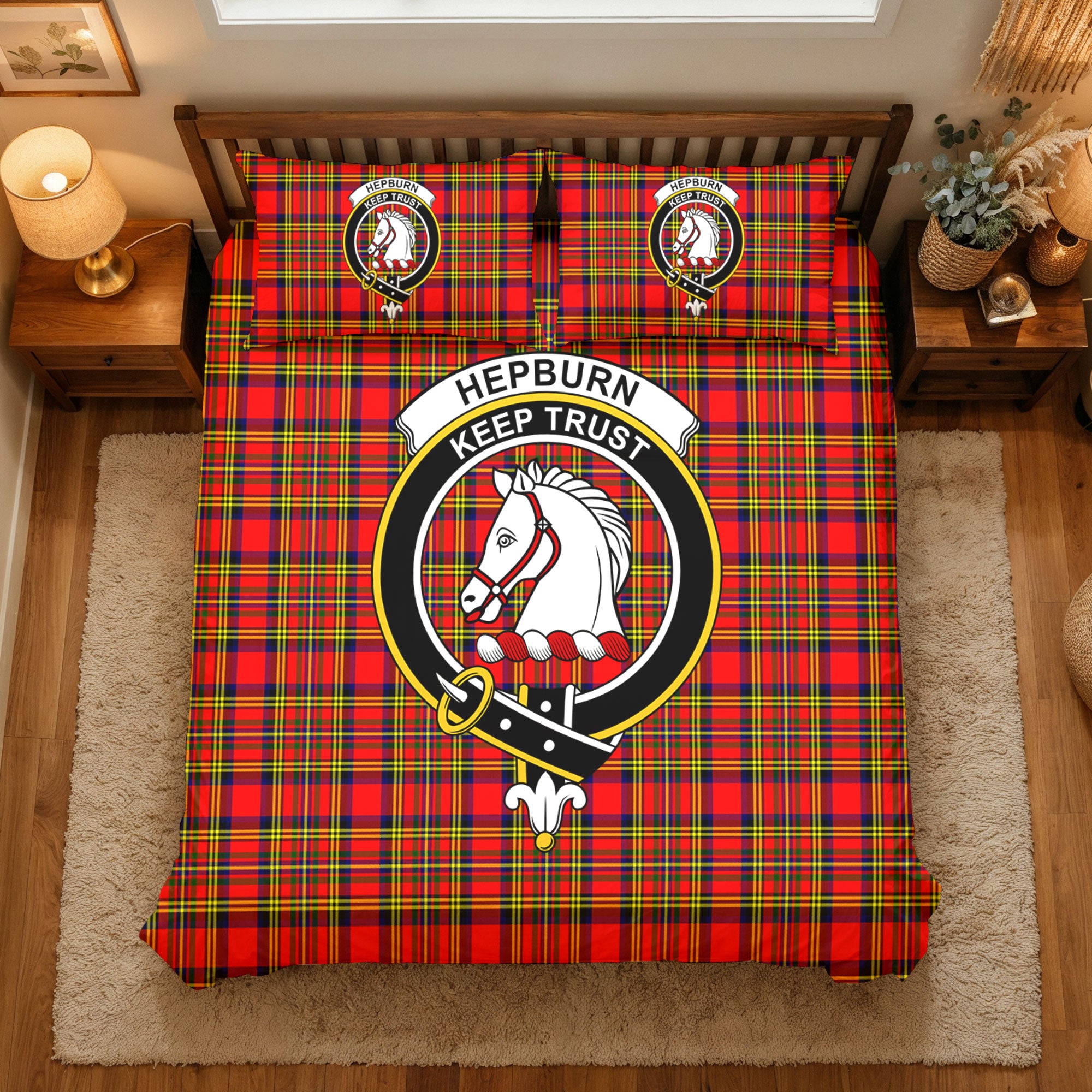 Hepburn Tartan Crest Bedding Set