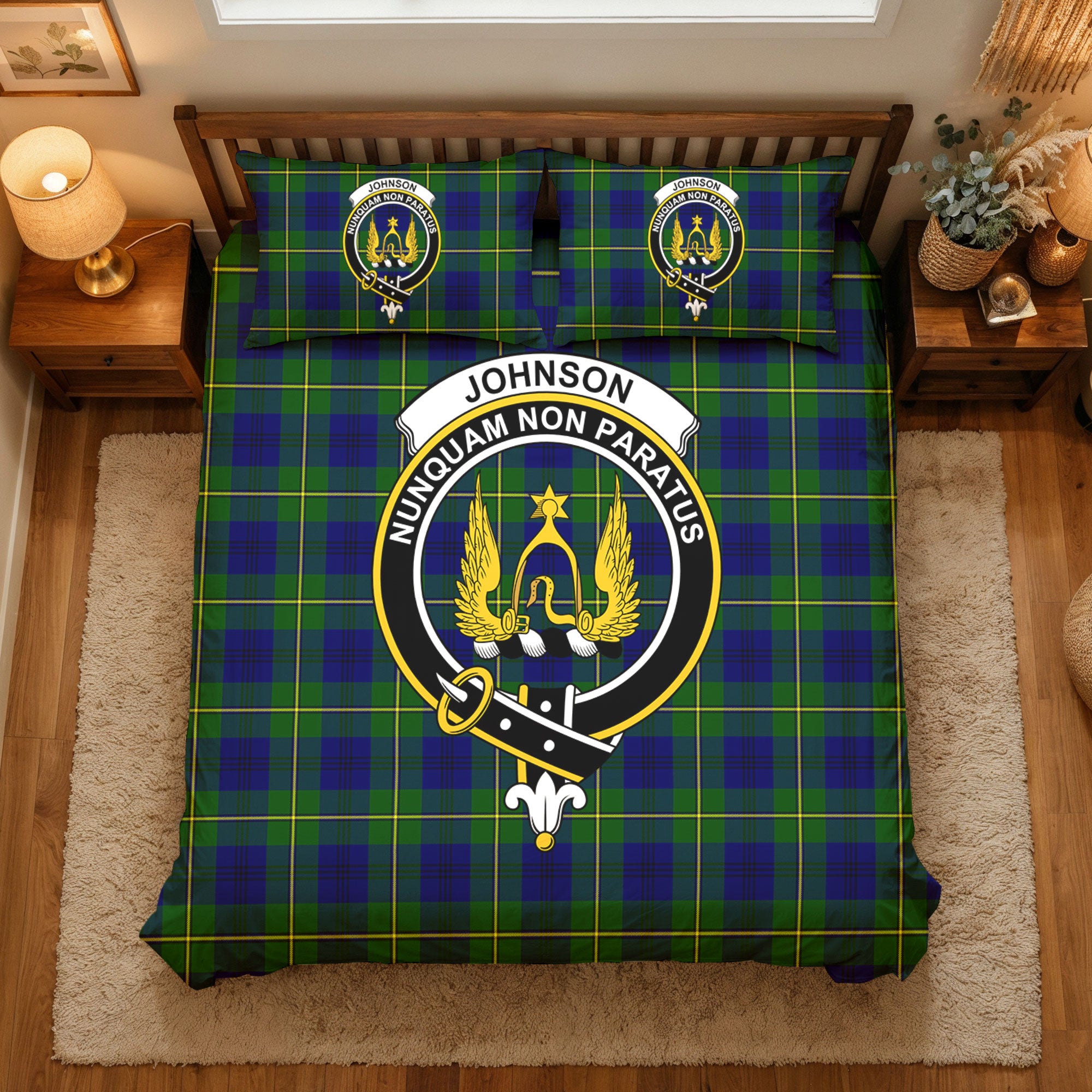 Johnson Modern Tartan Crest Bedding Set