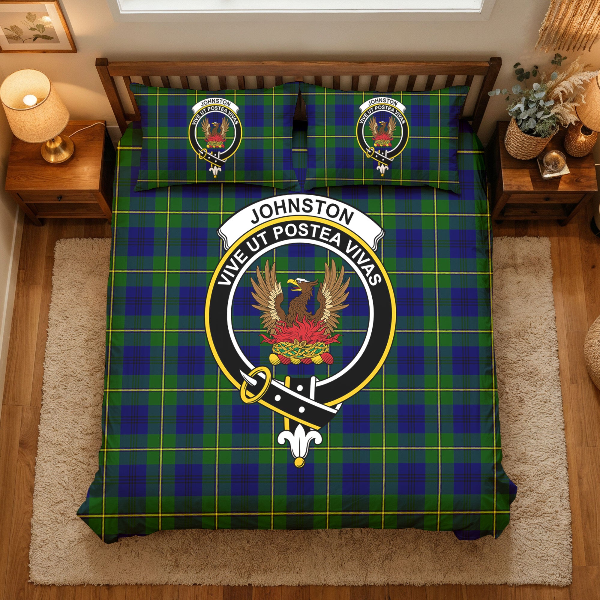 Johnston of Caskieben Tartan Crest Bedding Set