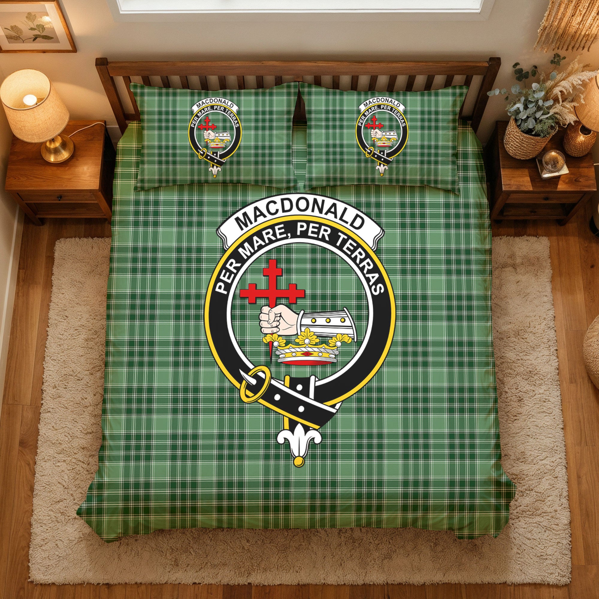 MacDonald Lord of the Isles Hunting Tartan Crest Bedding Set