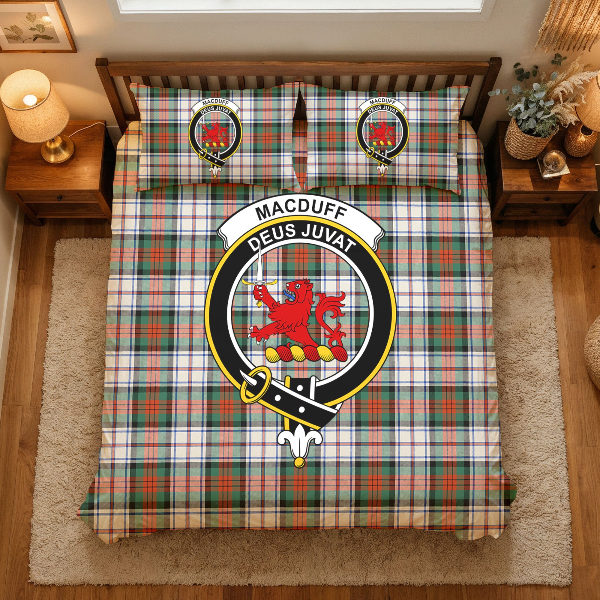 MacDuff Dress Ancient Tartan Crest Bedding Set