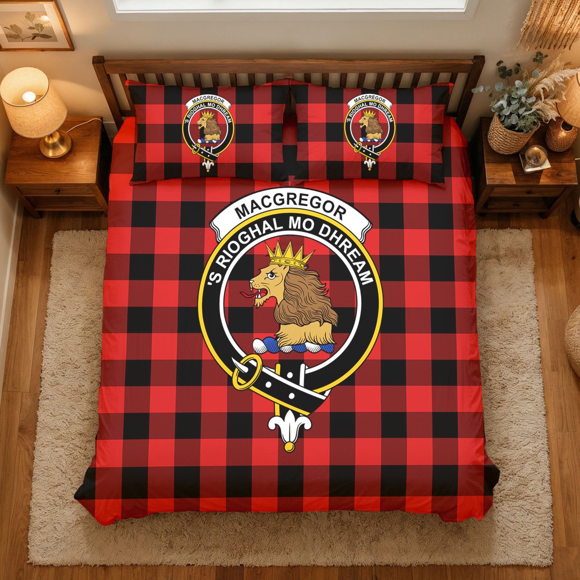 MacGregor Rob Roy Modern Tartan Crest Bedding Set
