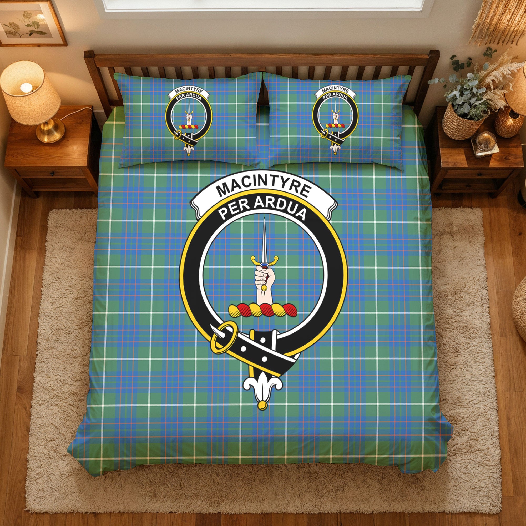 MacIntyre Hunting Ancient Tartan Crest Bedding Set