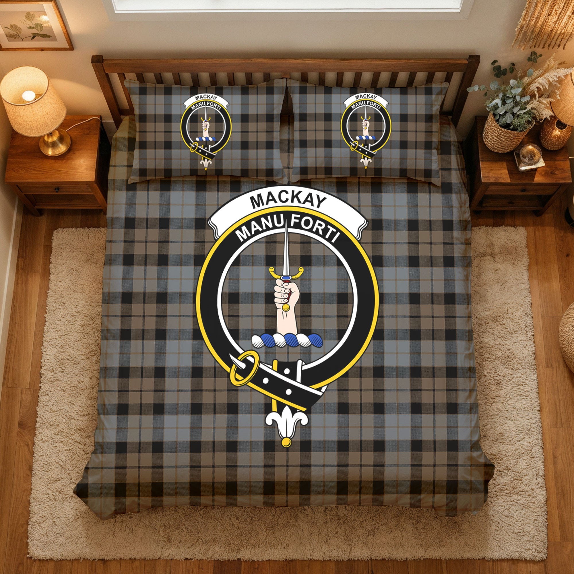 MacKay Weathered Tartan Crest Bedding Set