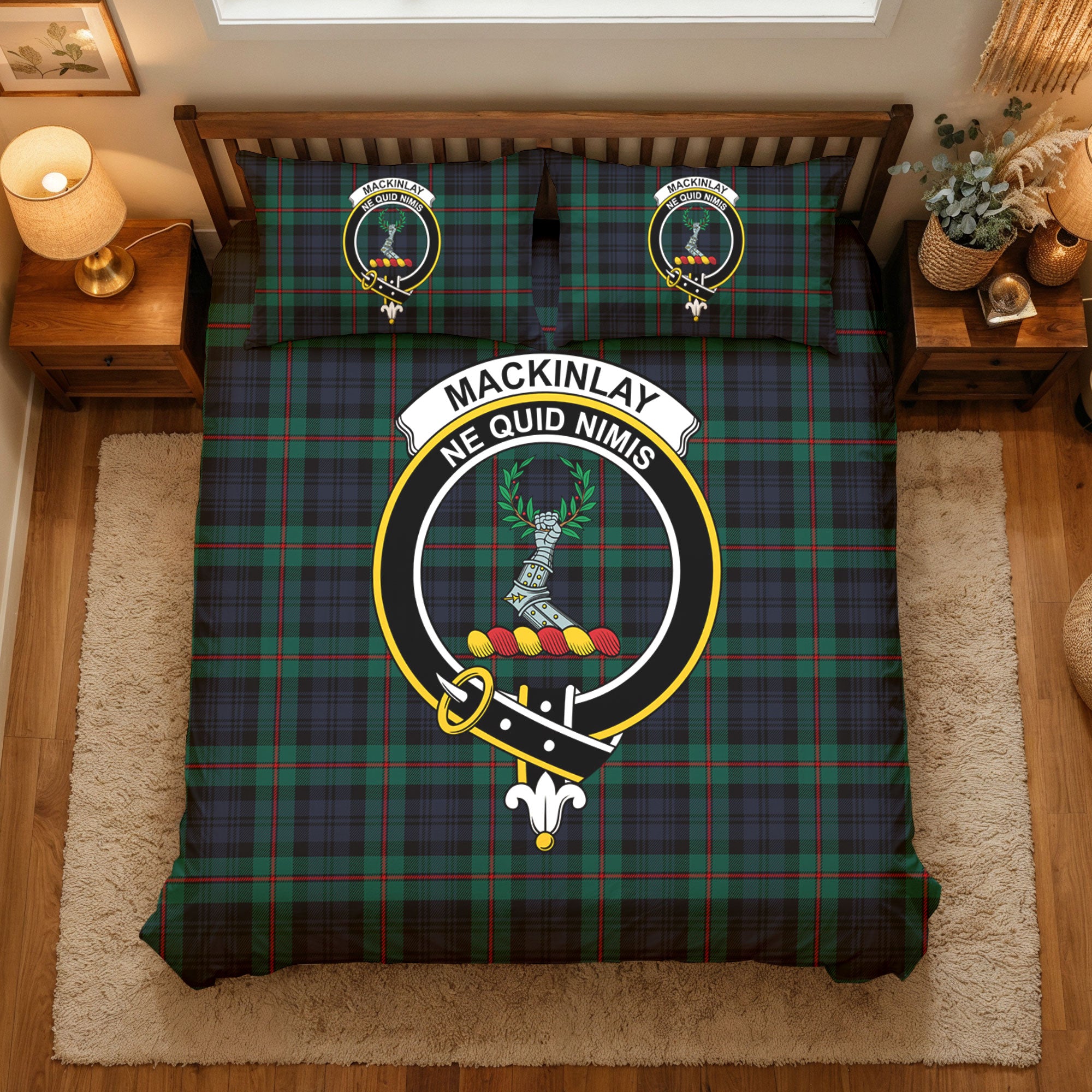 MacKinlay Modern Tartan Crest Bedding Set