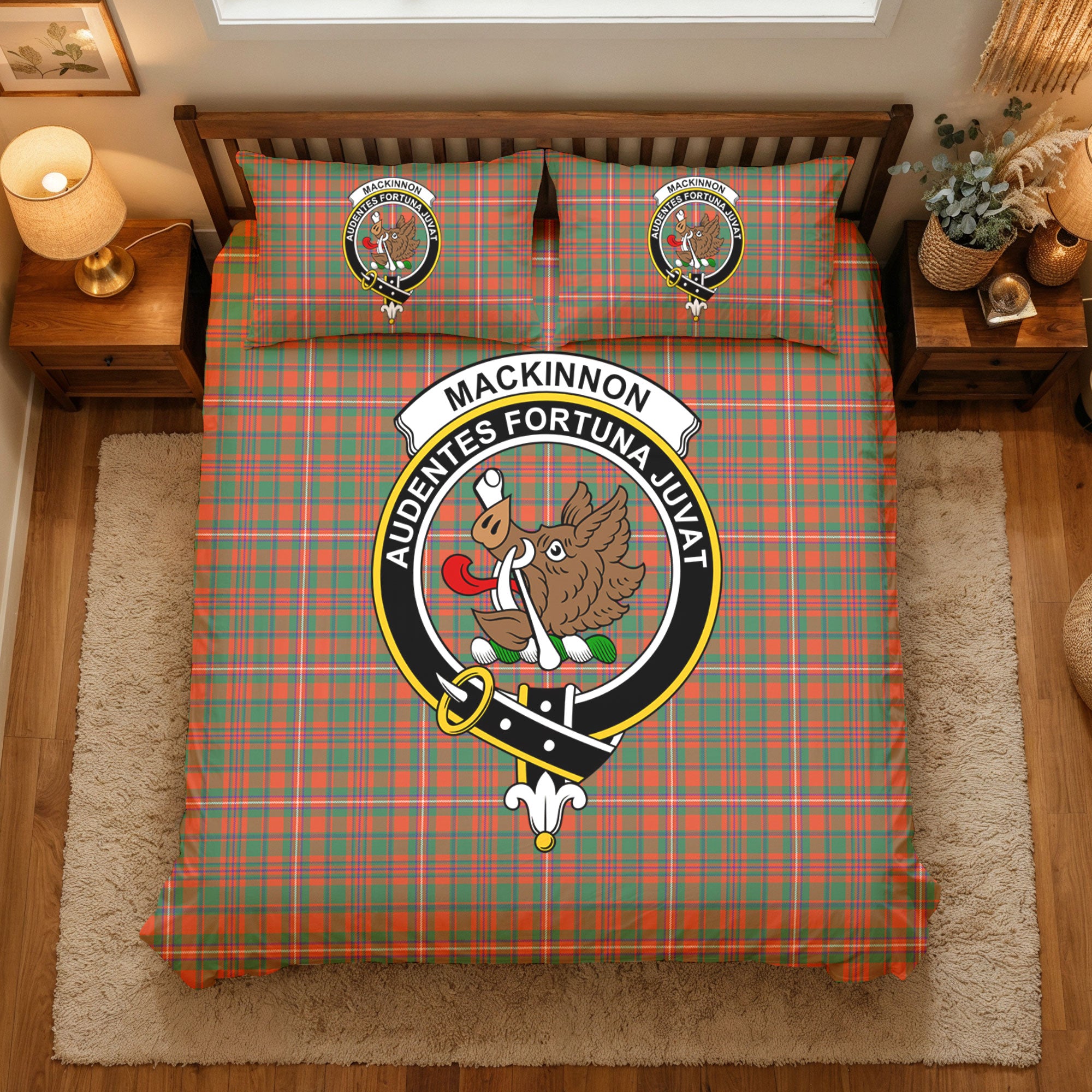 MacKinnon Ancient Tartan Crest Bedding Set