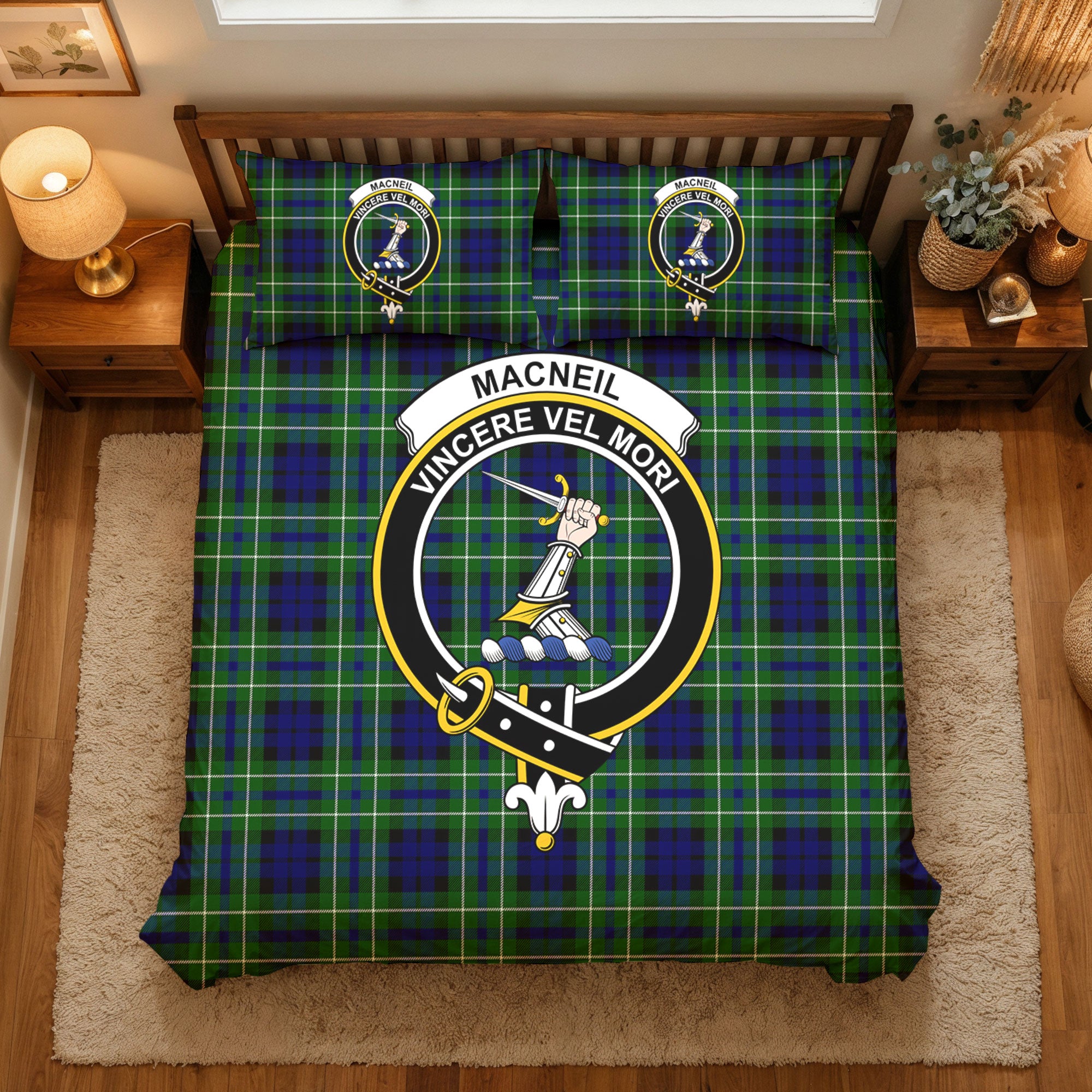 MacNeil of Colonsay Modern Tartan Crest Bedding Set