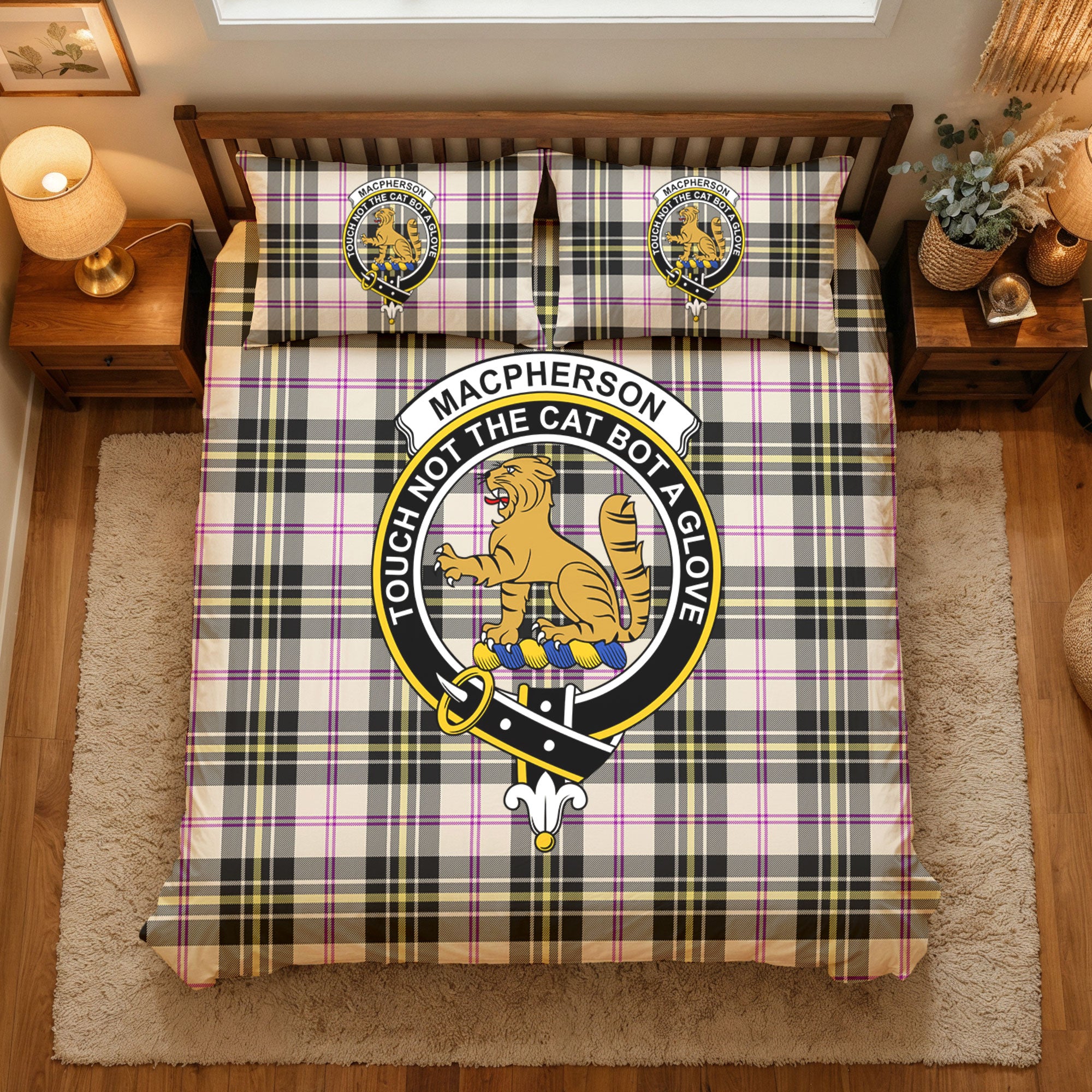 MacPherson Dress Ancient Tartan Crest Bedding Set