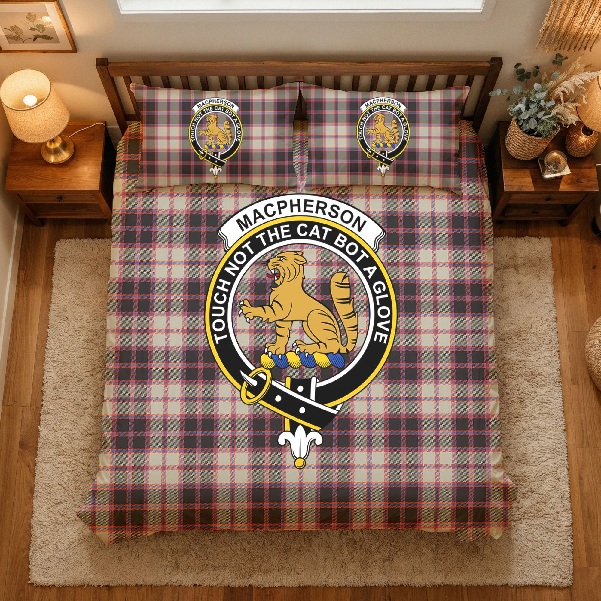 MacPherson Hunting Ancient Tartan Crest Bedding Set
