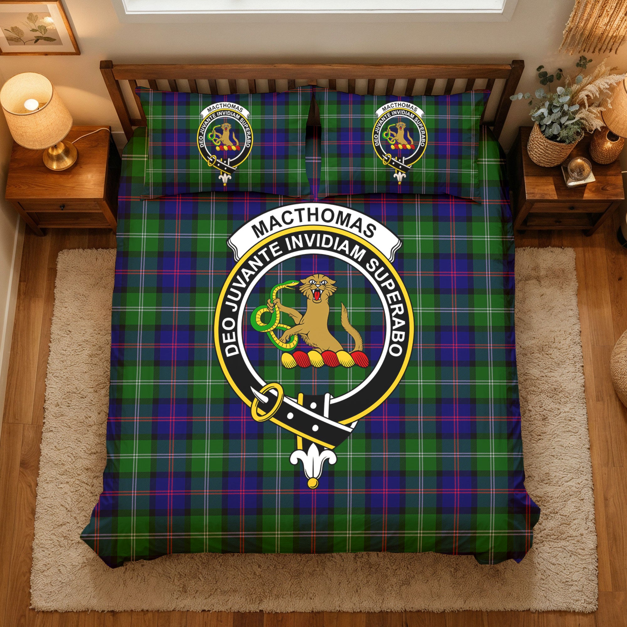 MacThomas Modern Tartan Crest Bedding Set