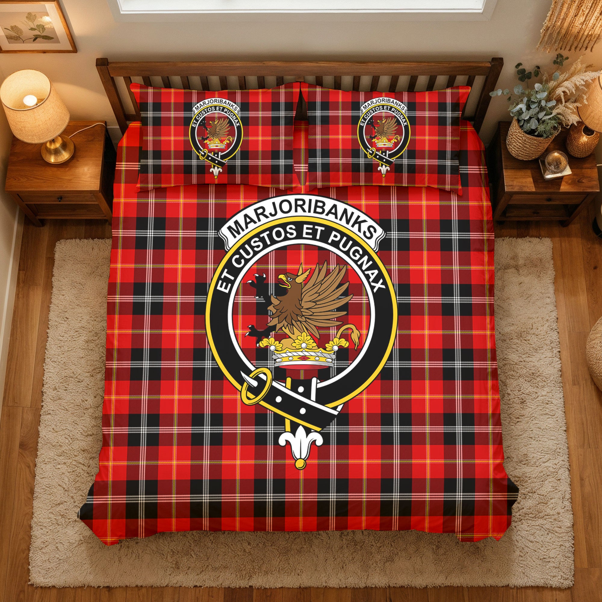 Marjoribanks Tartan Crest Bedding Set