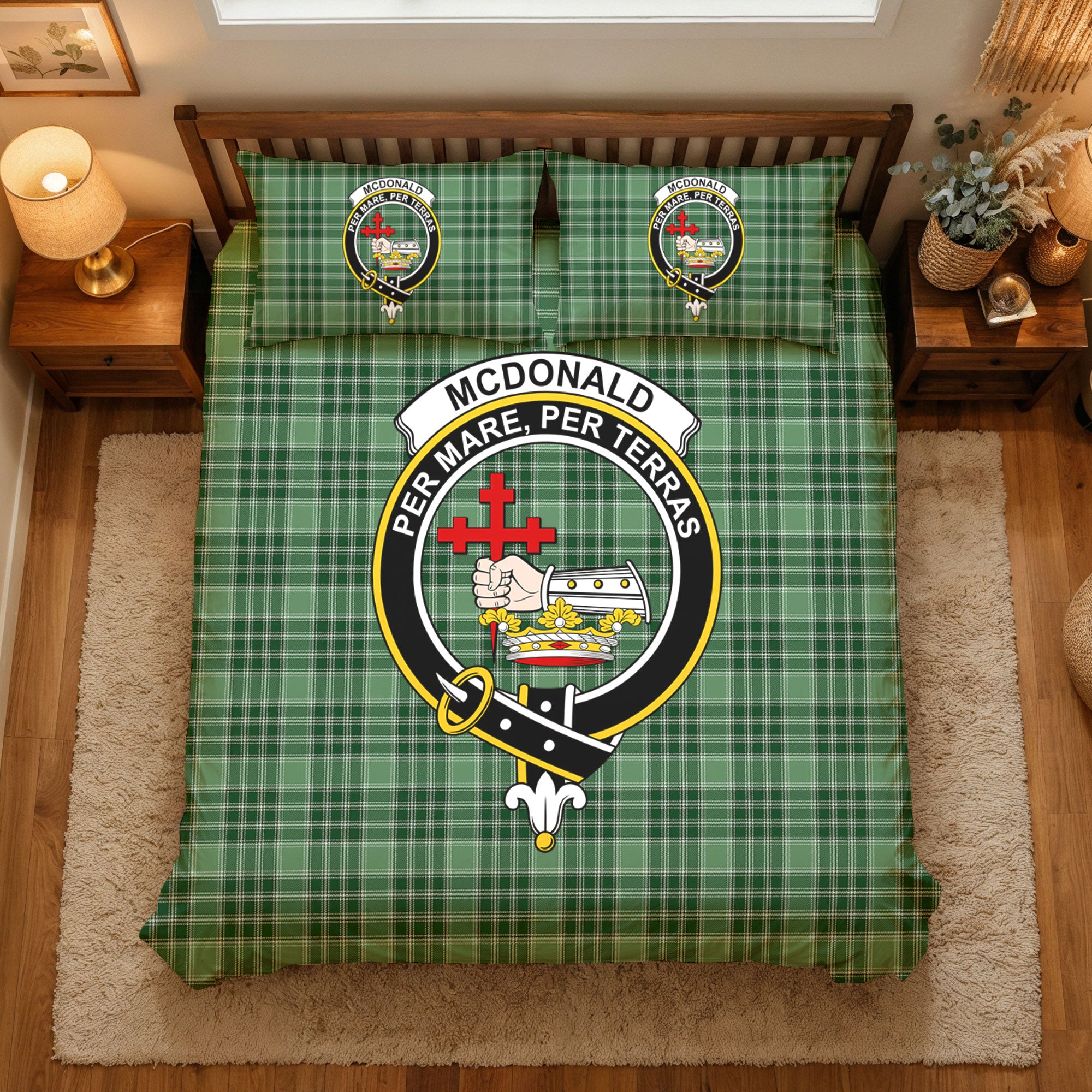McDonald Lord of the Isles Hunting Tartan Crest Bedding Set