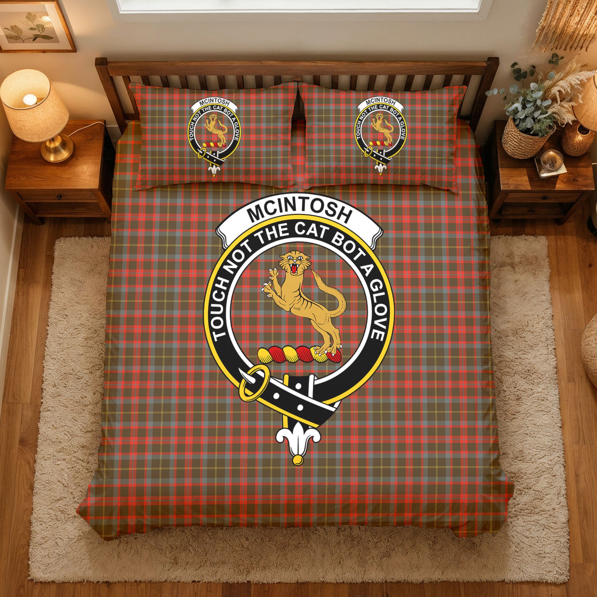 McIntosh Hunting Weathered Tartan Crest Bedding Set