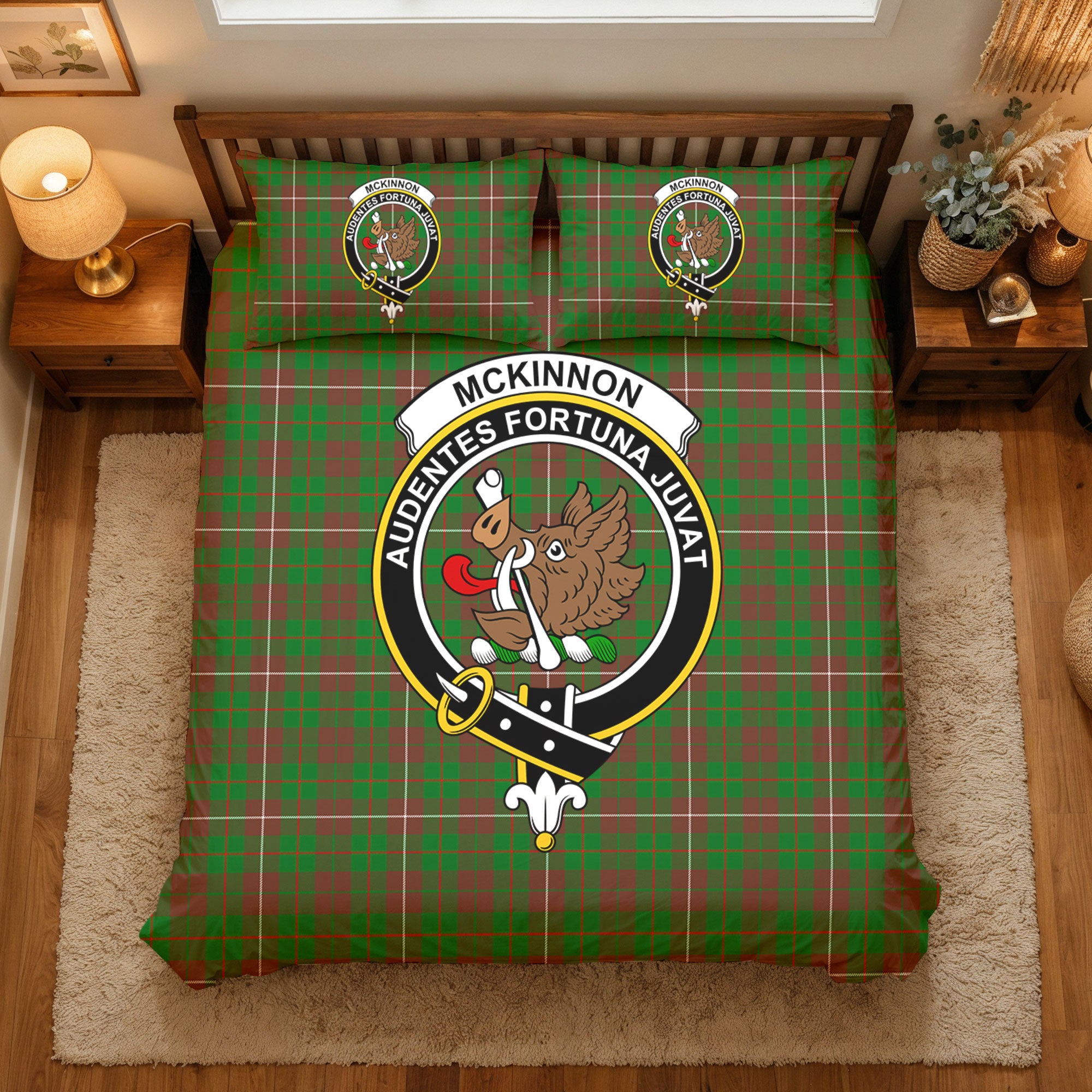 McKinnon Hunting Modern Tartan Crest Bedding Set